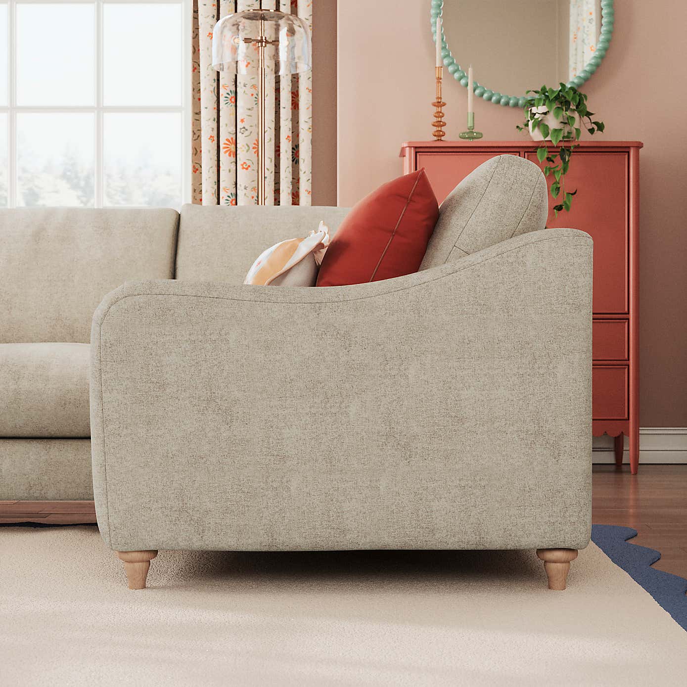Hattie Tonal Plush Chenille Corner Sofa
