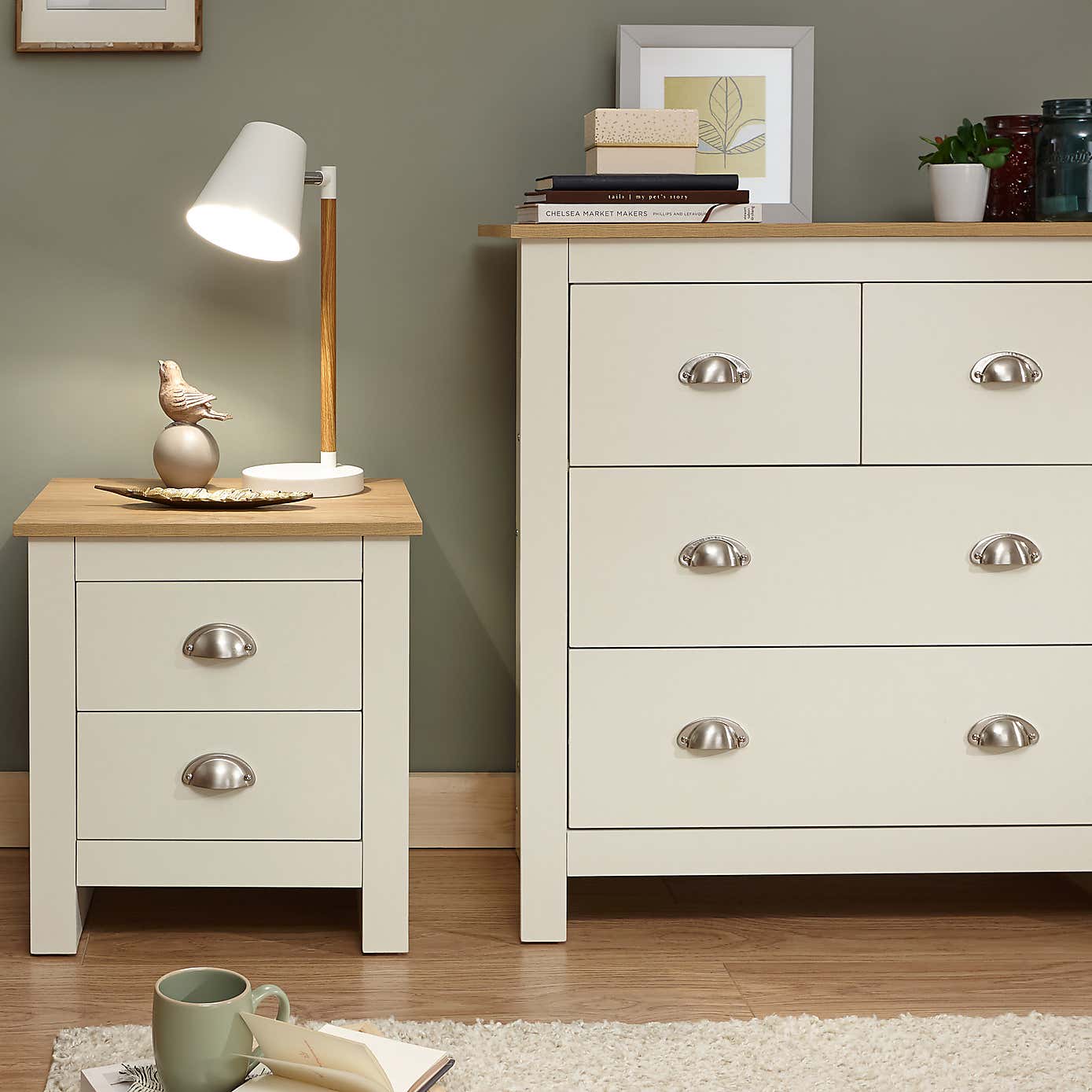 Lancaster 2 Drawer Bedside Table
