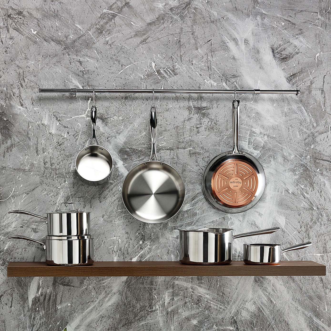 Copper Base Non-Stick Stainless Steel 2 Piece Frying Pan Set