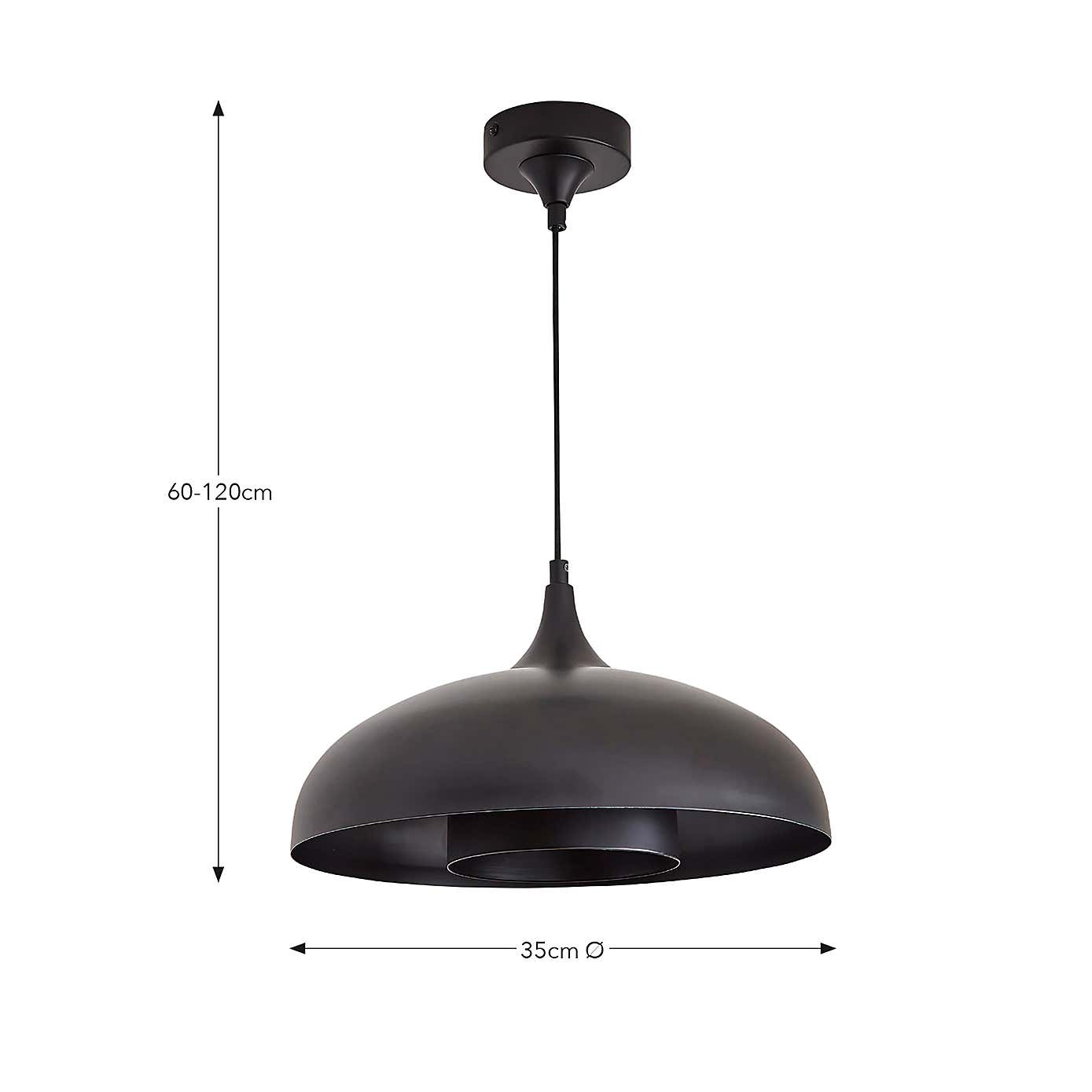 Elements Lennon Industrial 2 Tier Dome Pendant Light