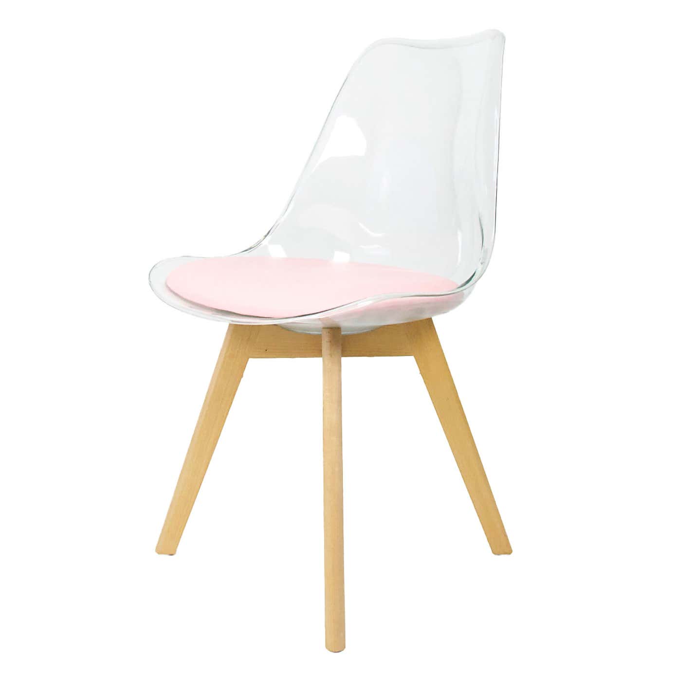 Fusion Living Soho Clear Plastic Dining Chair with Squared Legs