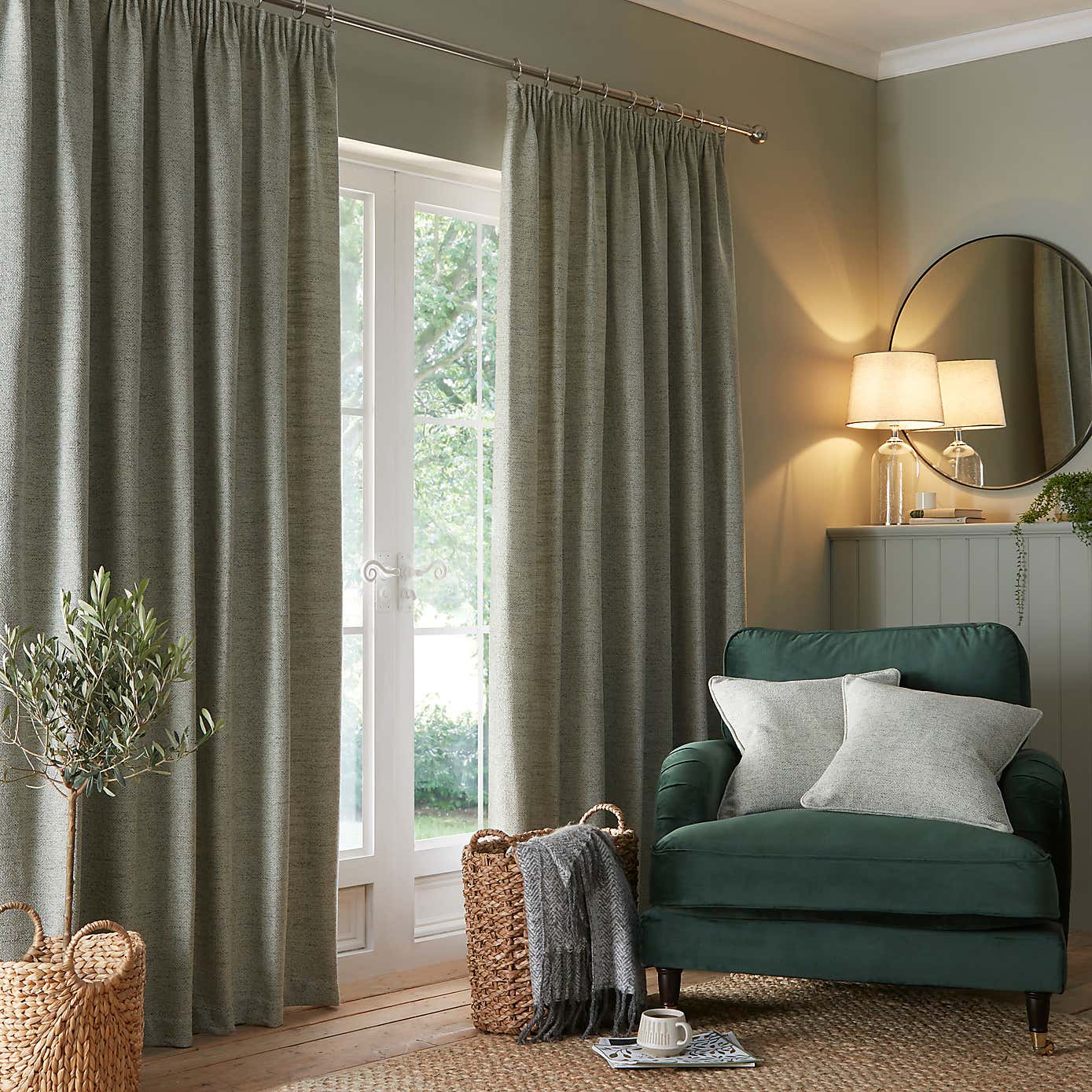 Churchgate Swithland Herringbone Pencil Pleat Curtains