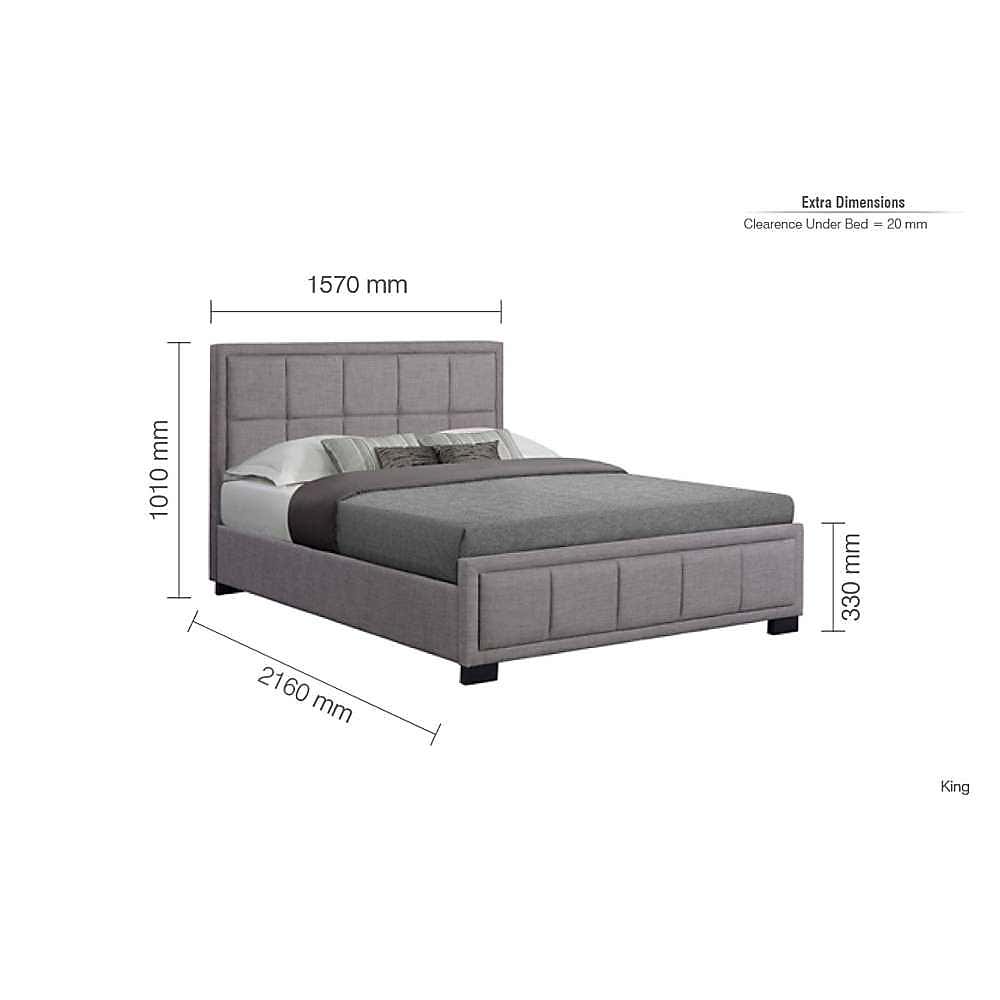 Hannover Grey Fabric Bed