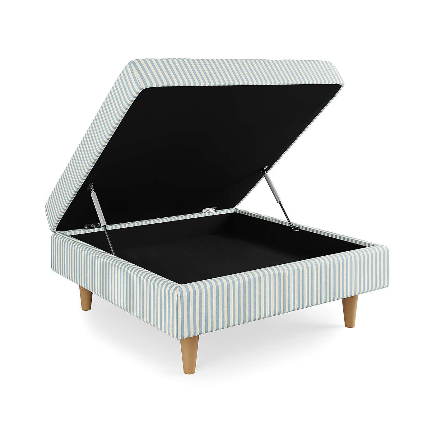 Zoe Square Storage Footstool, Pinstripe