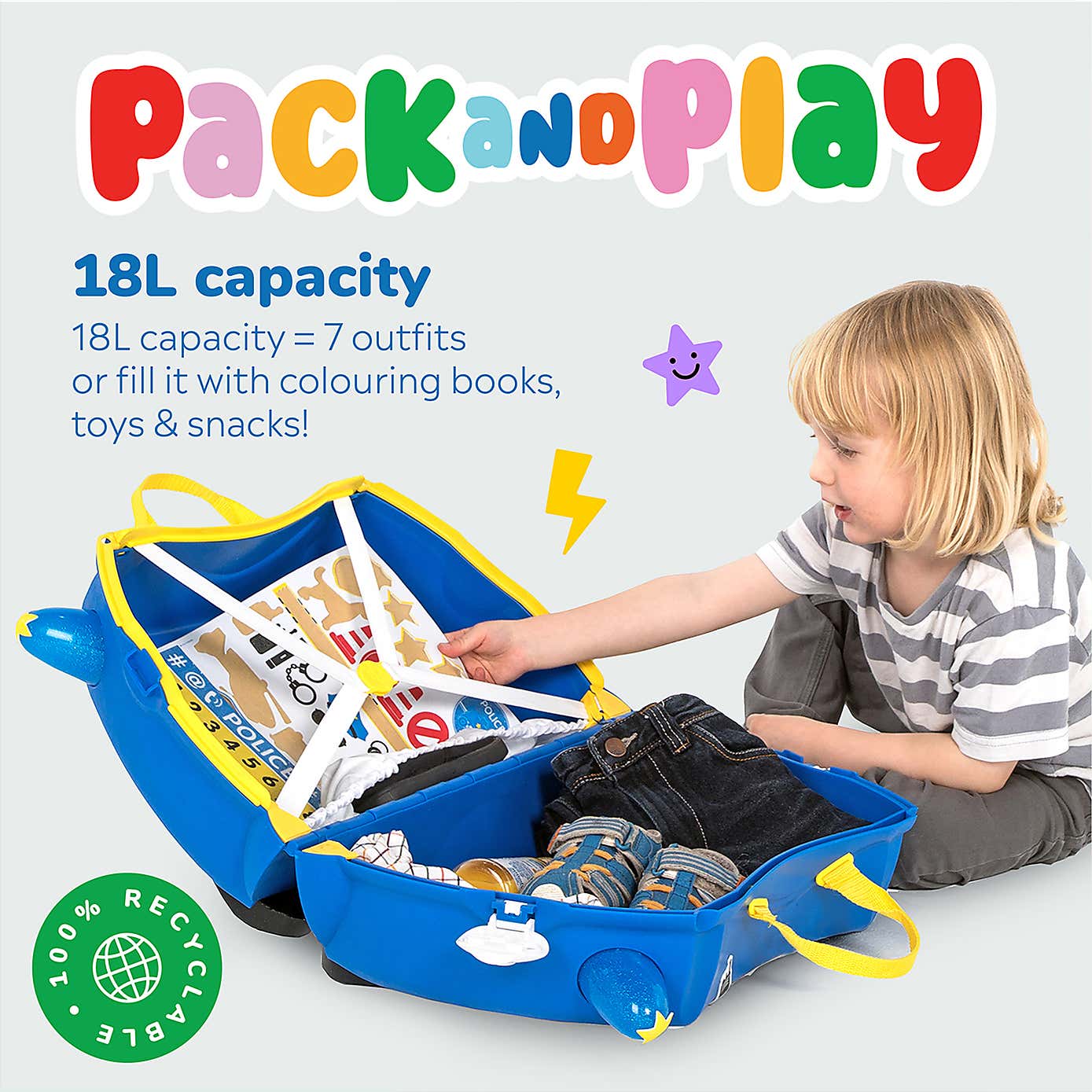 Trunki Percy the Police Car Ride On Suitcase