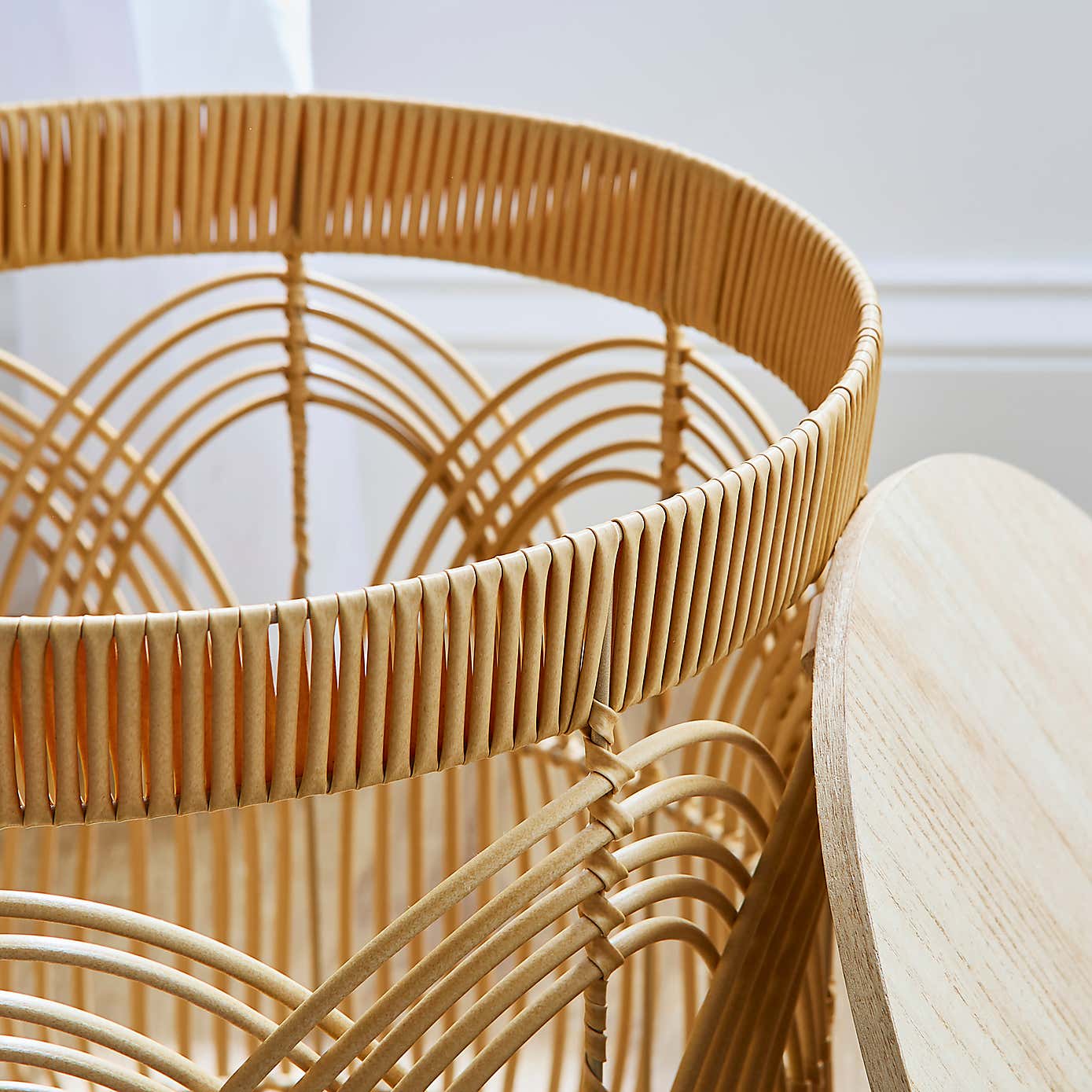 Faux Rattan Storage Basket with Lid