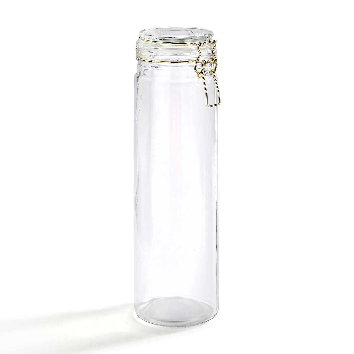 Glass Jar with Gold Clip Lid