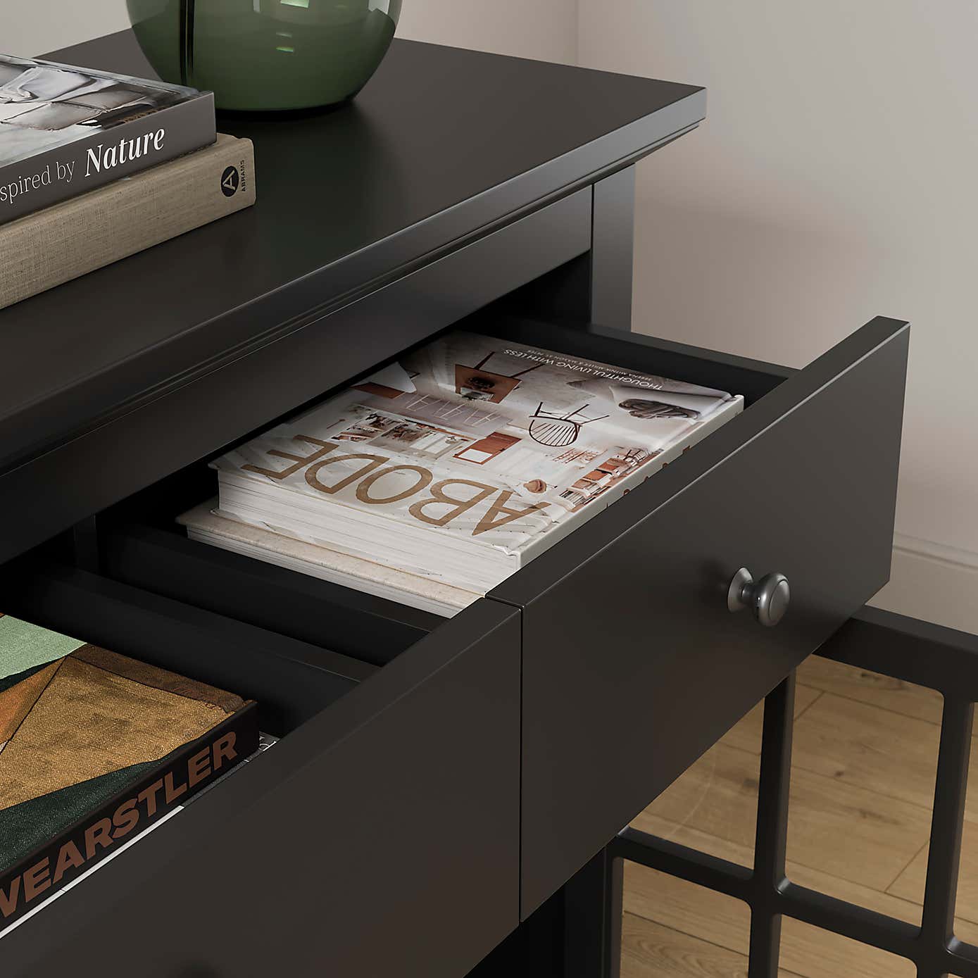 Lynton Glazed Small Black Sideboard