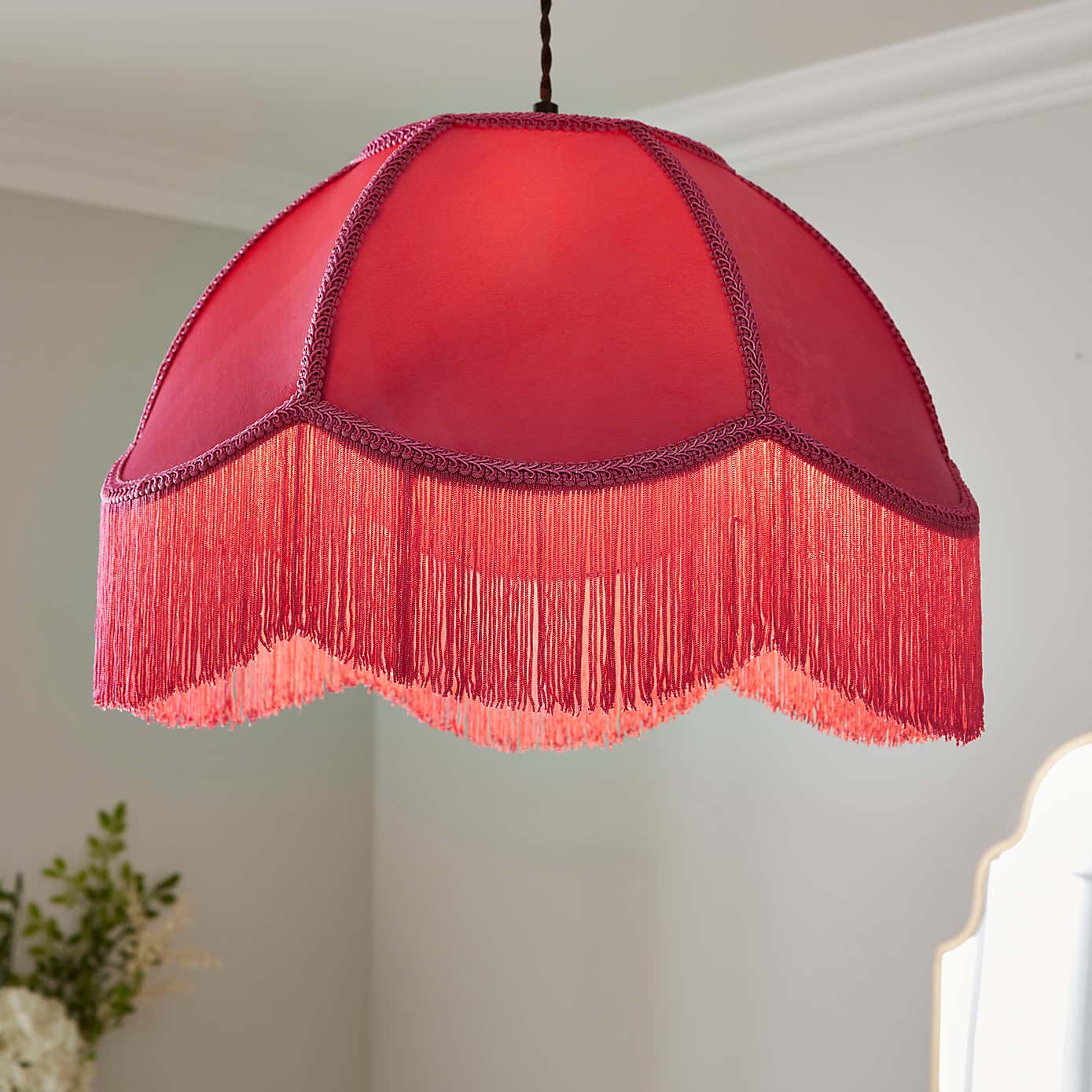 Carmona Fringed Velvet Lamp Shade