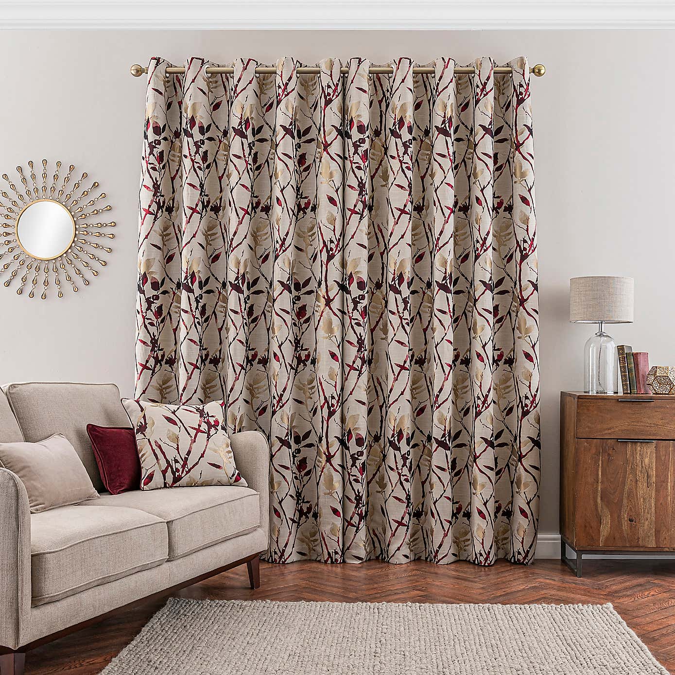 Zen Jacquard Eyelet Curtains