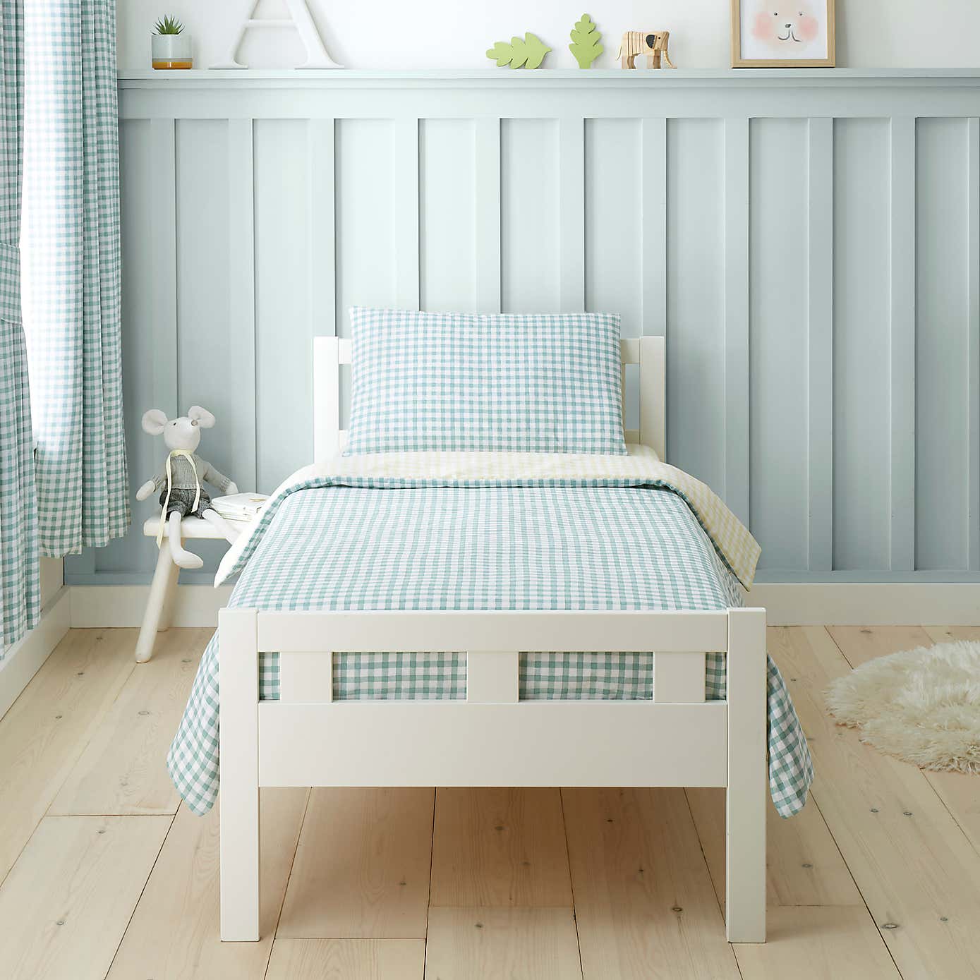 Green Gingham Quilt Cover Set