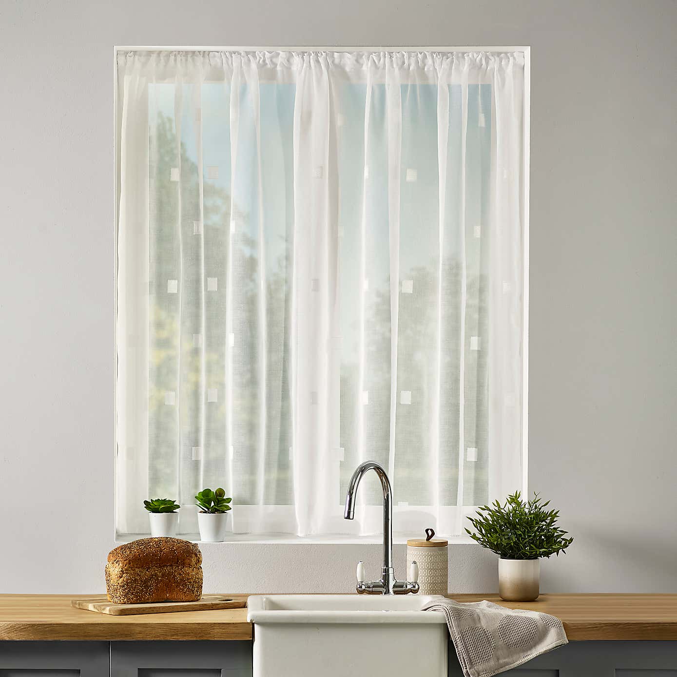 Zen Lace Net Slot Top Curtain Fabric