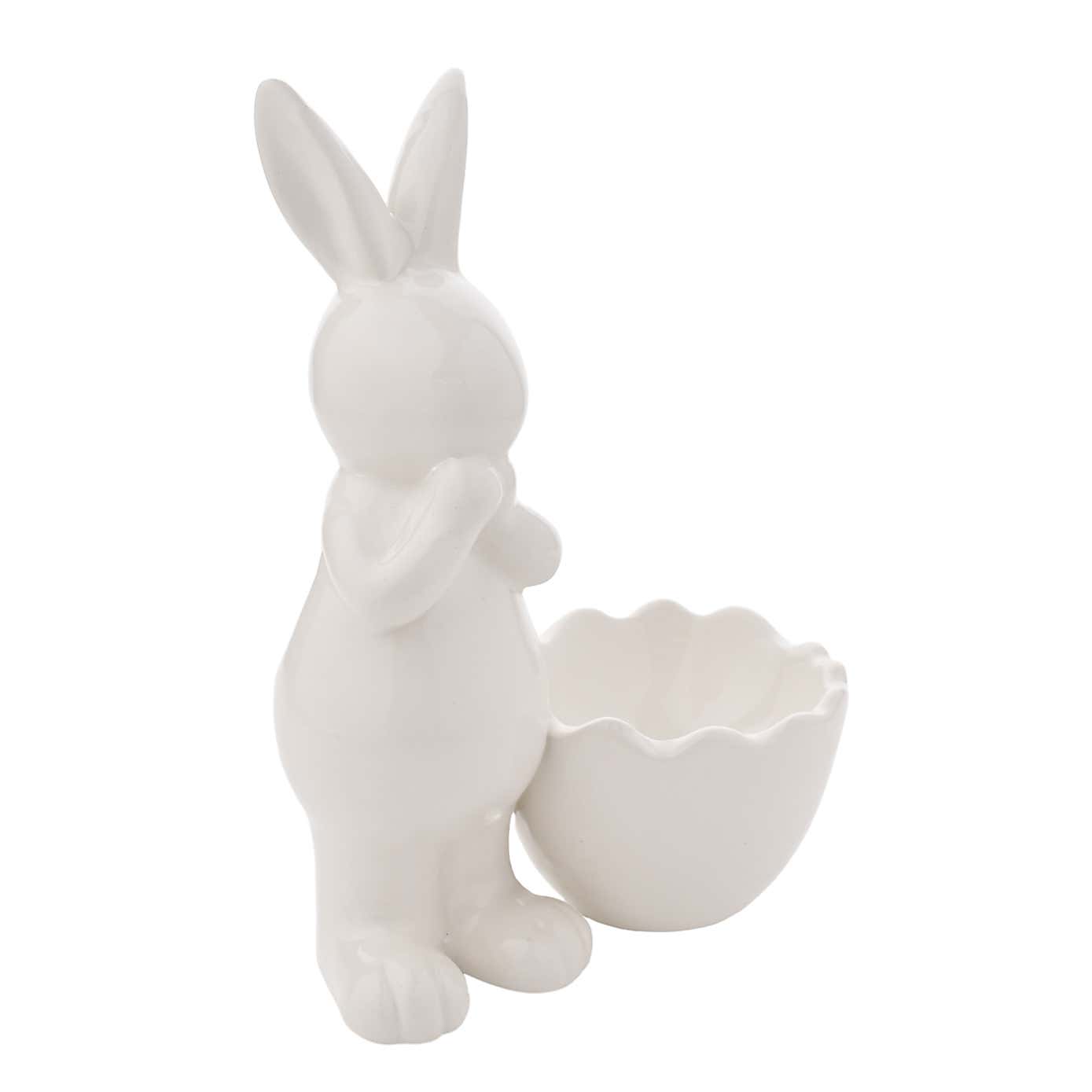 Eggs traordinary Gifting Company White Porcelain Standing Bunny Ornament