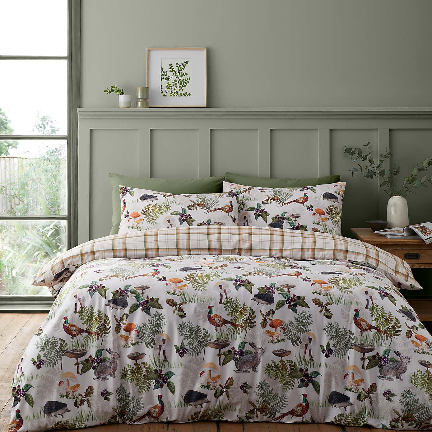 Catherine Lansfield Soft Velvet Woodland Walk Duvet Cover Set