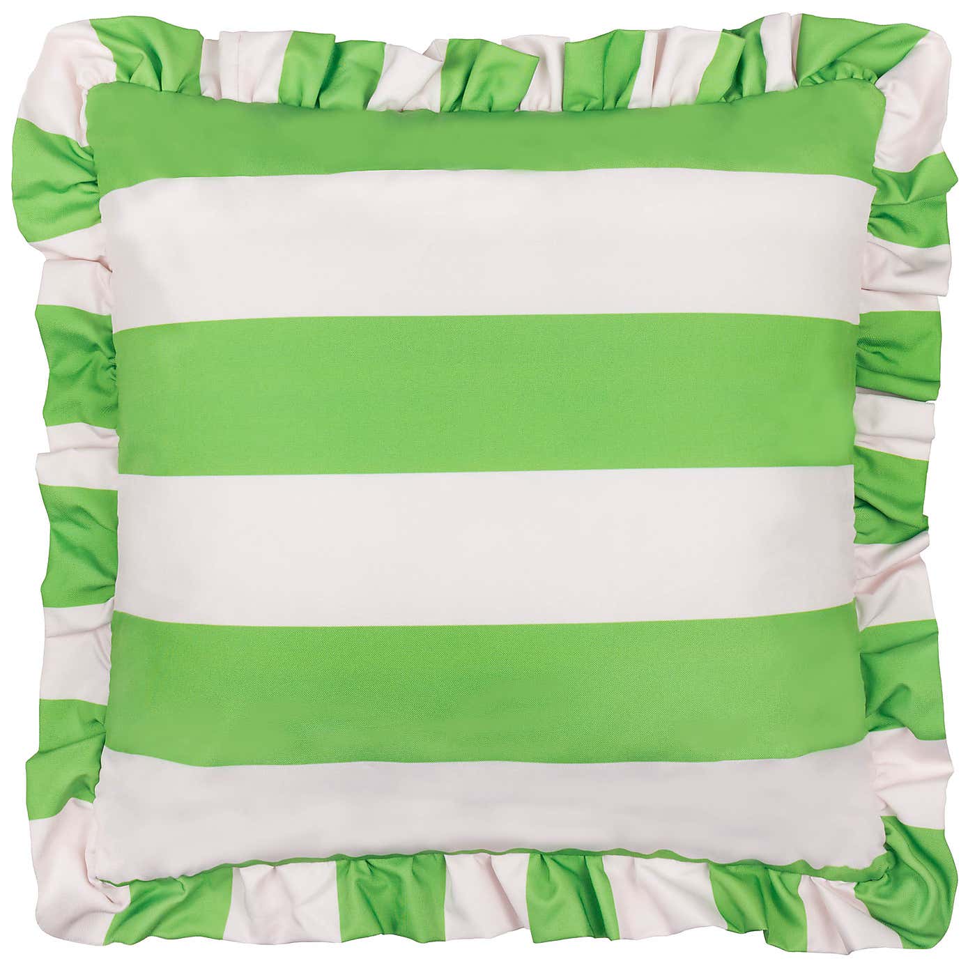 Palm Royal Stripe Ruffle Outdoor Square Cushion
