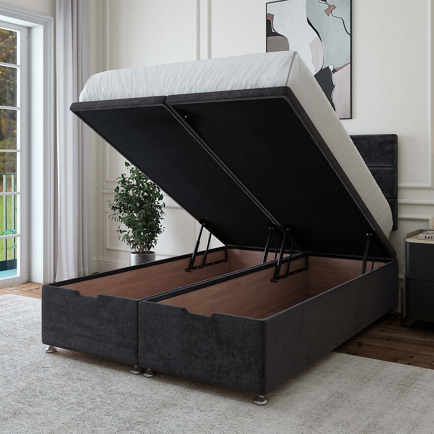 Bedmaster Plush Chenille End of Bed Ottoman Base