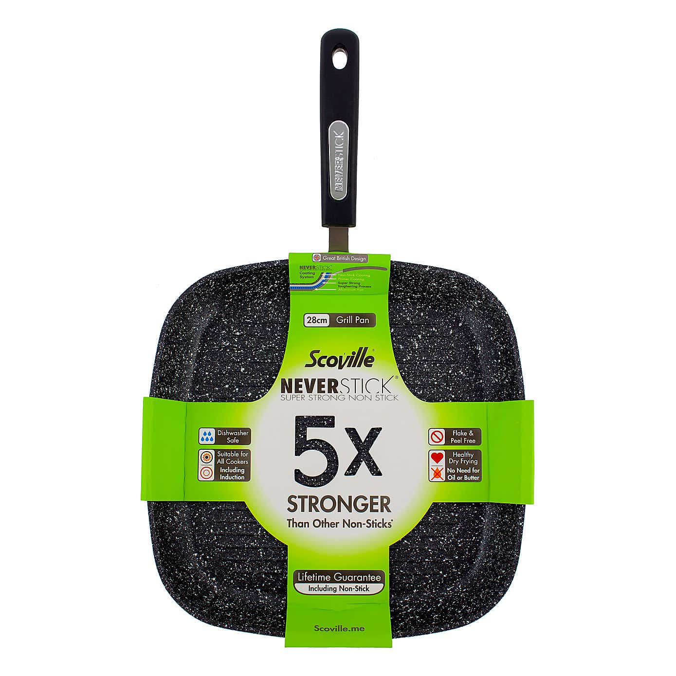 Scoville Neverstick Non-stick Aluminium Grill Pan, 28cm