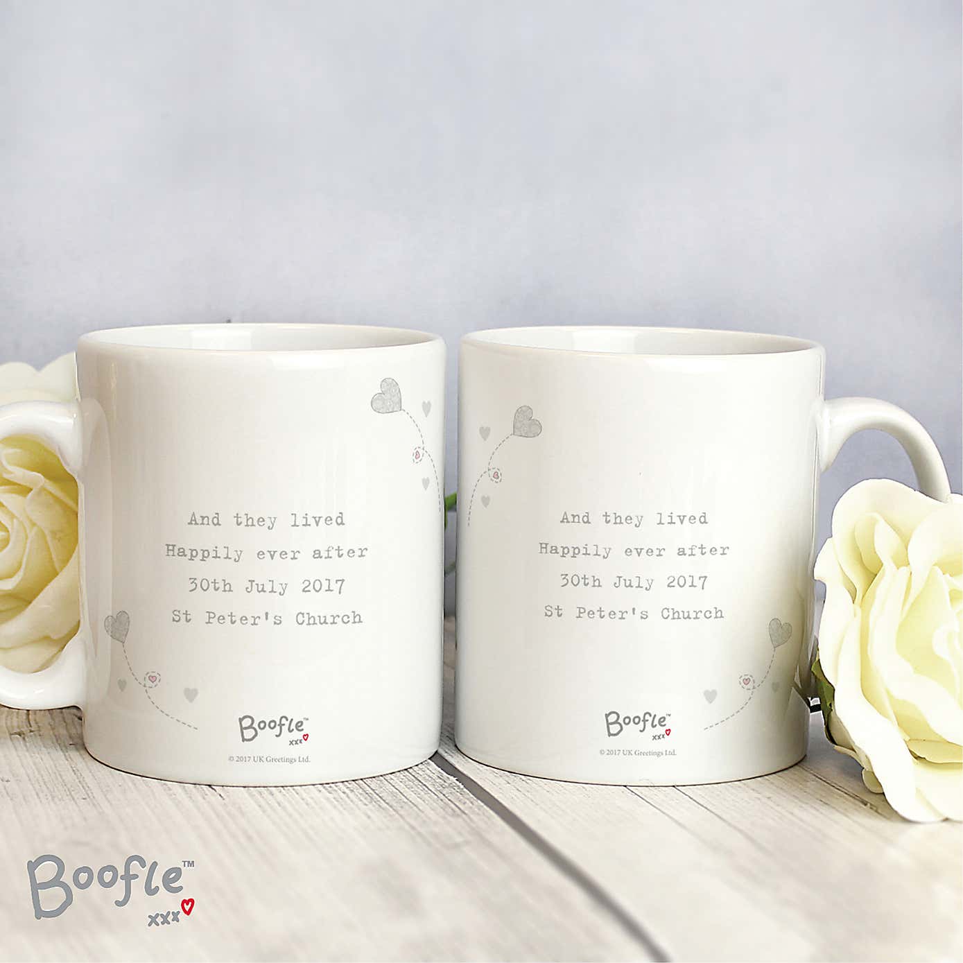 Personalised Set of 2 Boofle Wedding Couple Mug