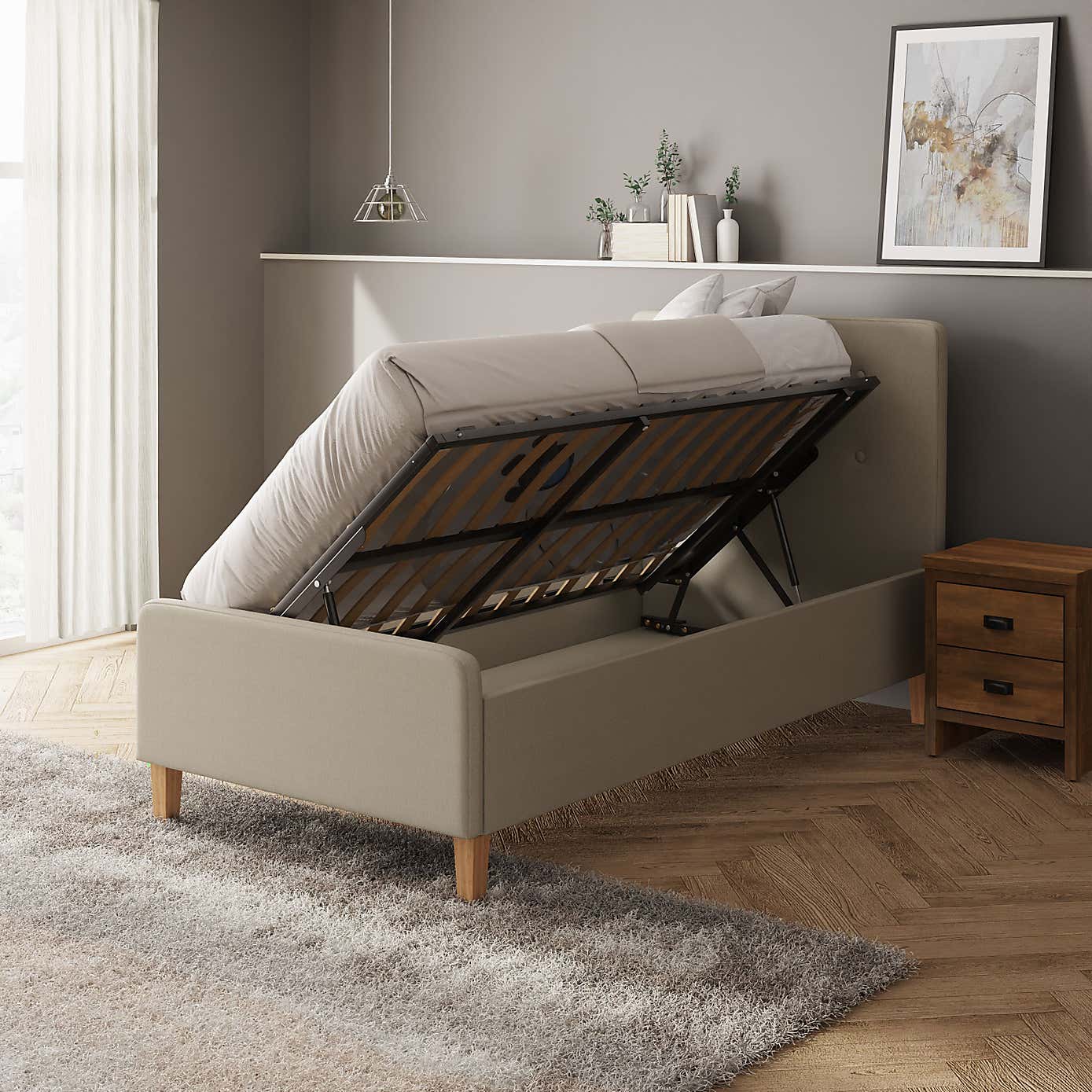 Ashbourne Fabric Ottoman Bed