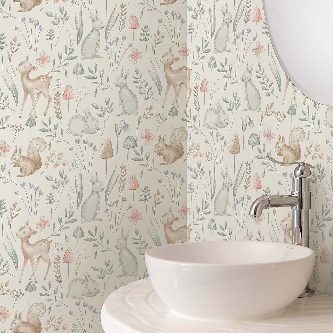 Nu Wall Self Adhesive Woodland Animals Wallpaper