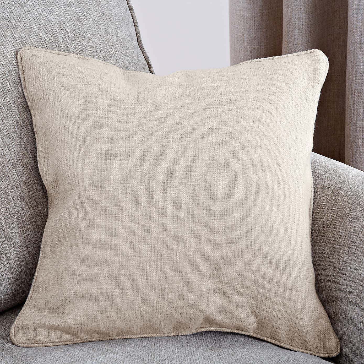 Jennings Natural Thermal Pencil Pleat Curtains