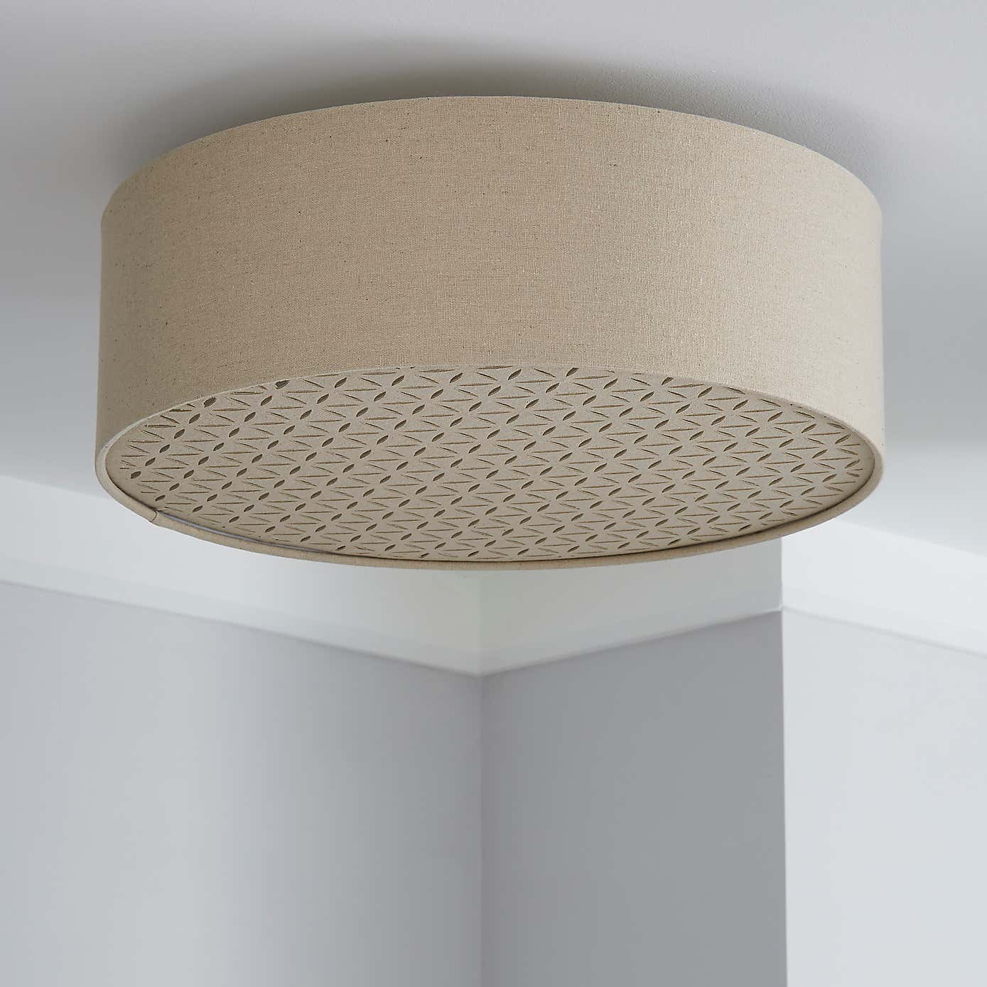 Kirsty Shade Taupe Flush Ceiling Fitting