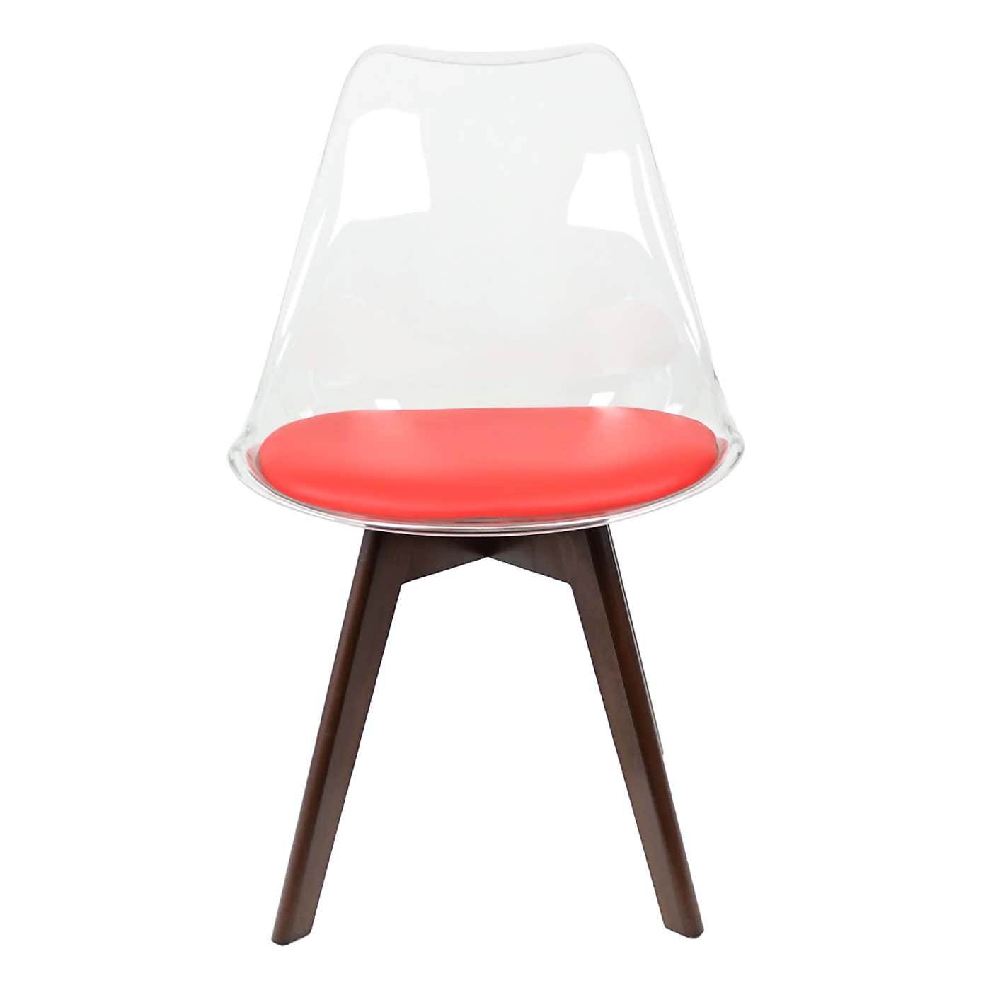 Fusion Living Soho Clear Plastic Dining Chair with Squared Legs