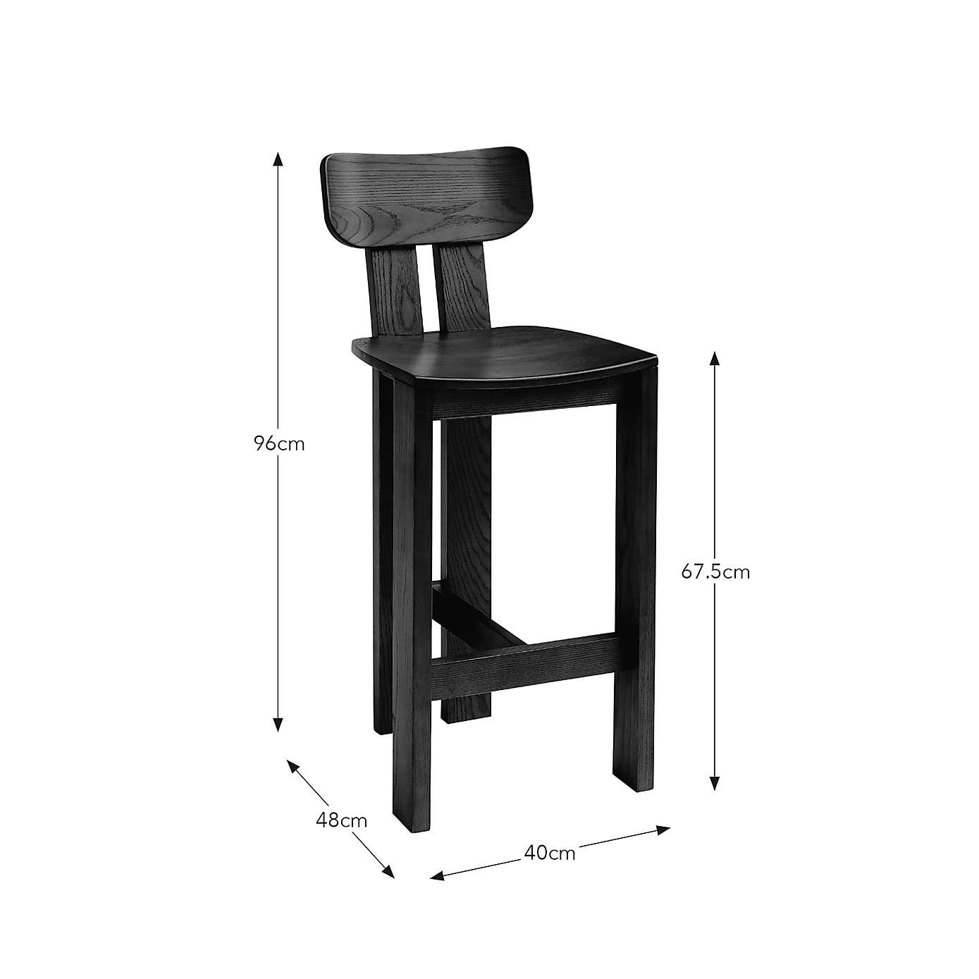 Cairo Stained Ash Counter Height Bar Stool