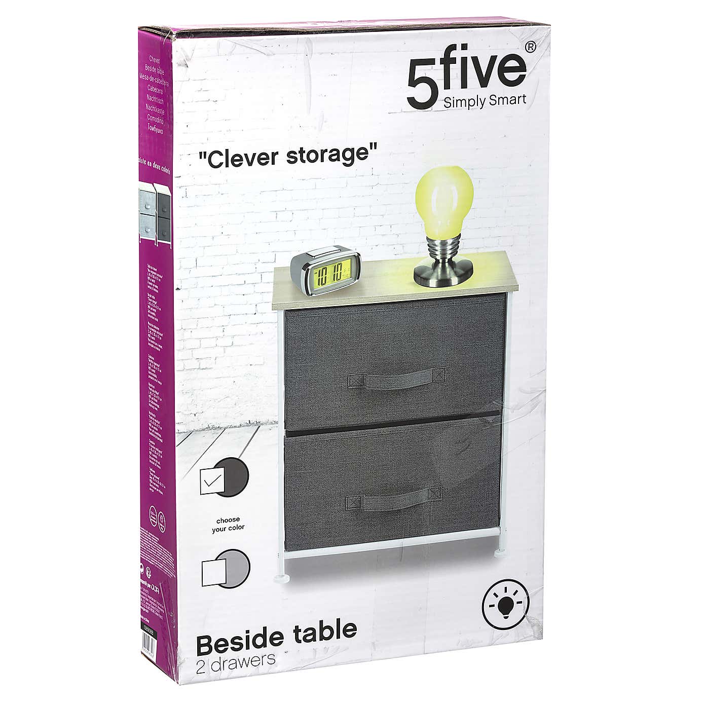 Tissa Grey 2 Drawer Storage Unit