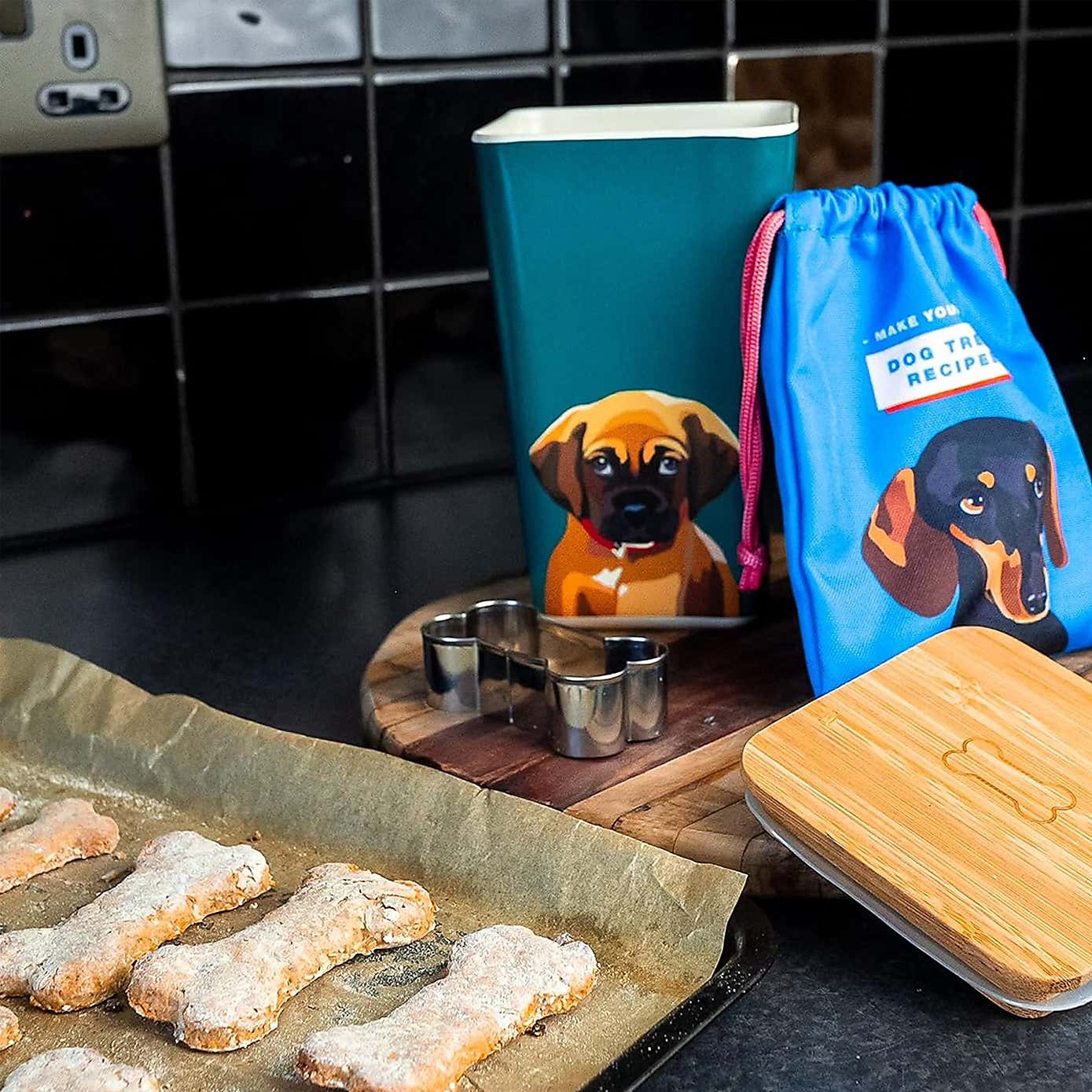 Emily Brooks Bamboo Dog Bowl, Treat Kit and Toucan Toy