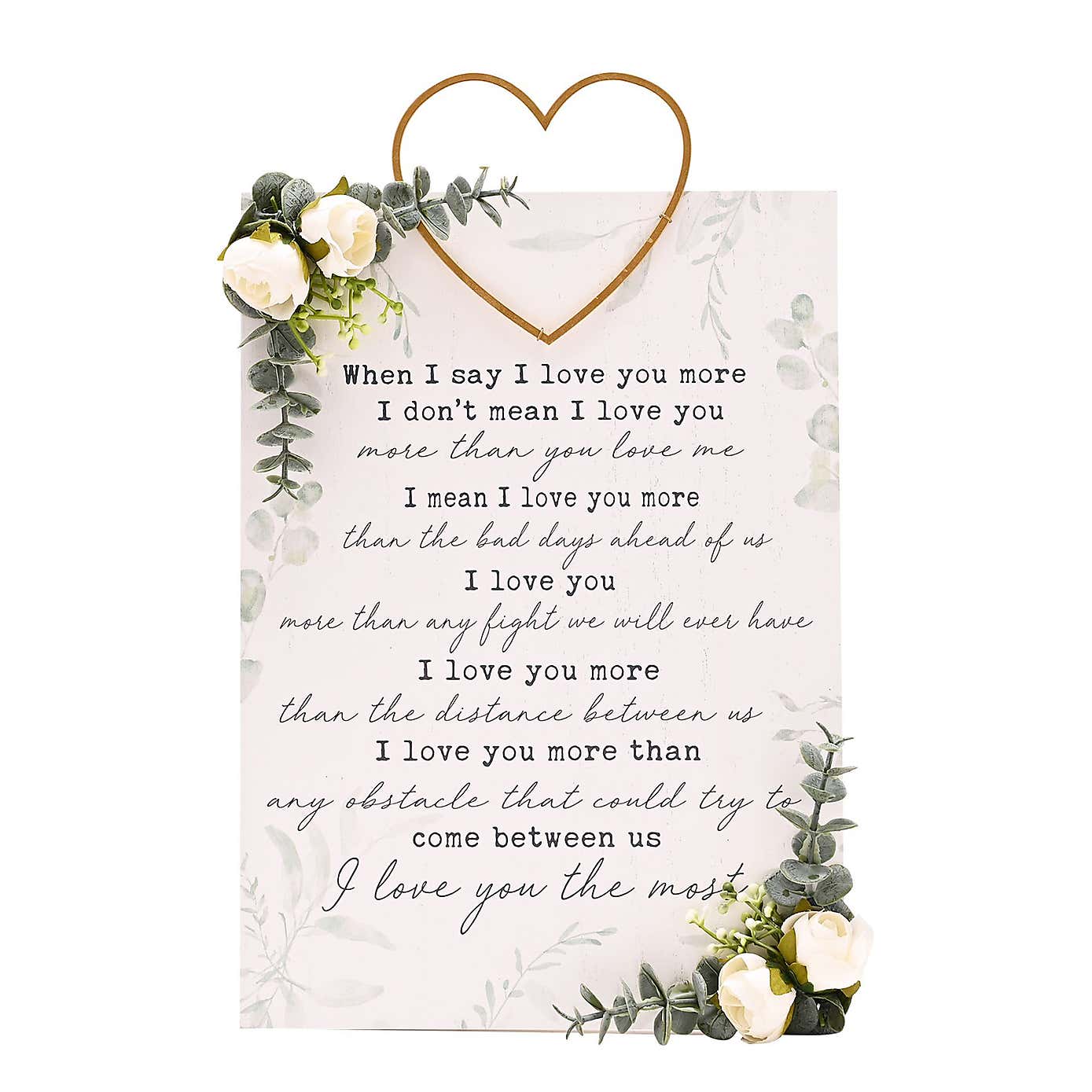 Love Story When I Say I Love You Hanging Plaque