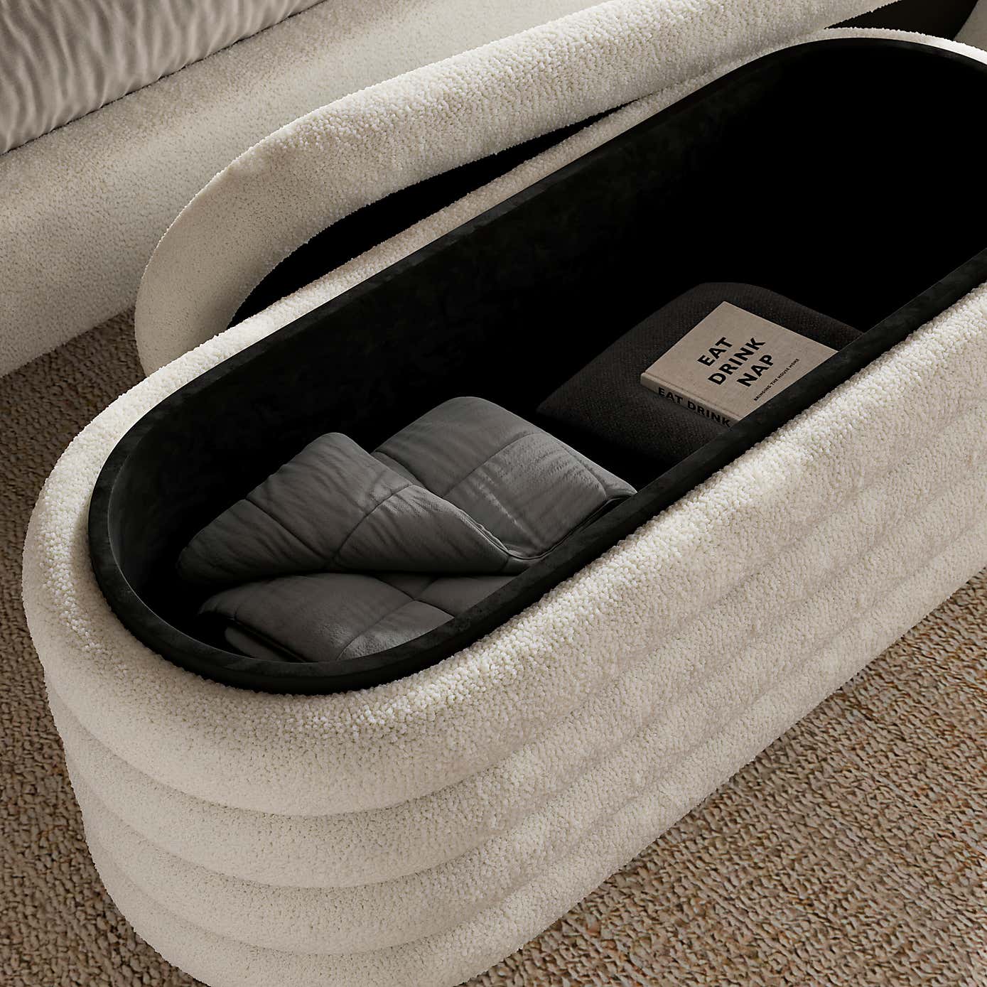 Murray Storage Ottoman, Sherpa