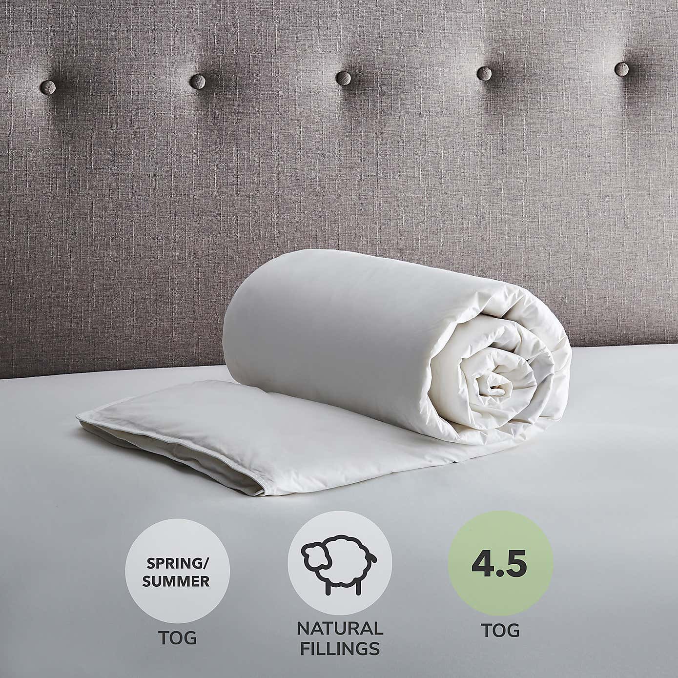 Fogarty White Goose Feather and Down 4.5 Tog Duvet