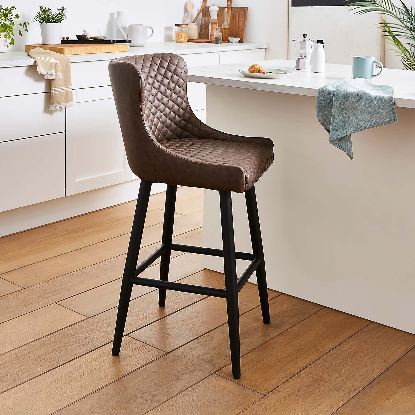 Montreal Counter Height Bar Stool, Faux Leather