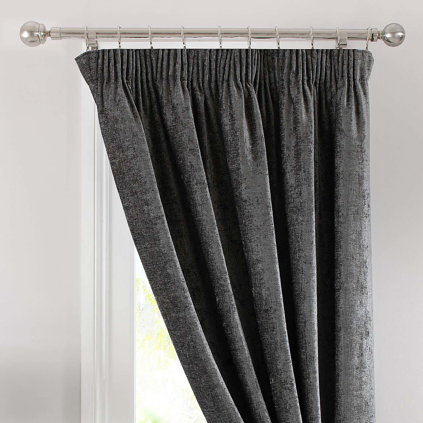 Chenille Thermal Pencil Pleat Door Curtains