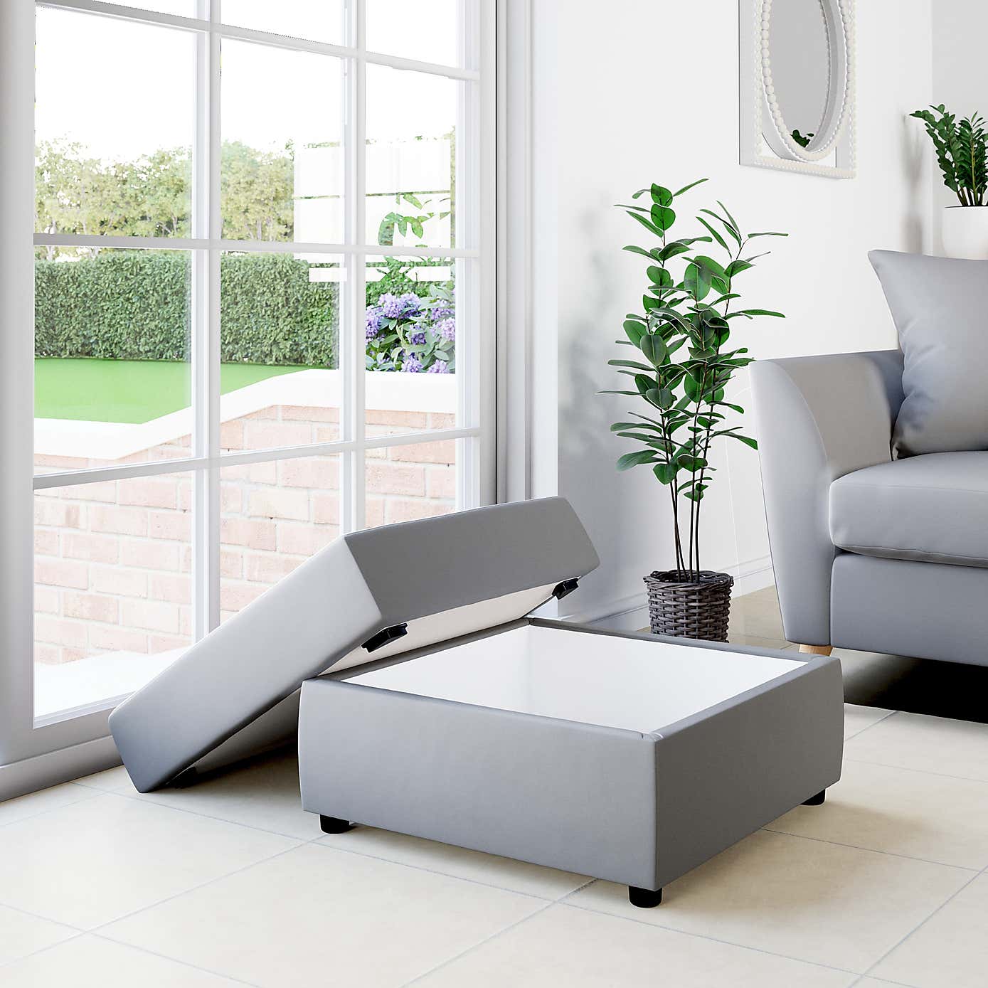 Square Opulent Velvet Storage Footstool