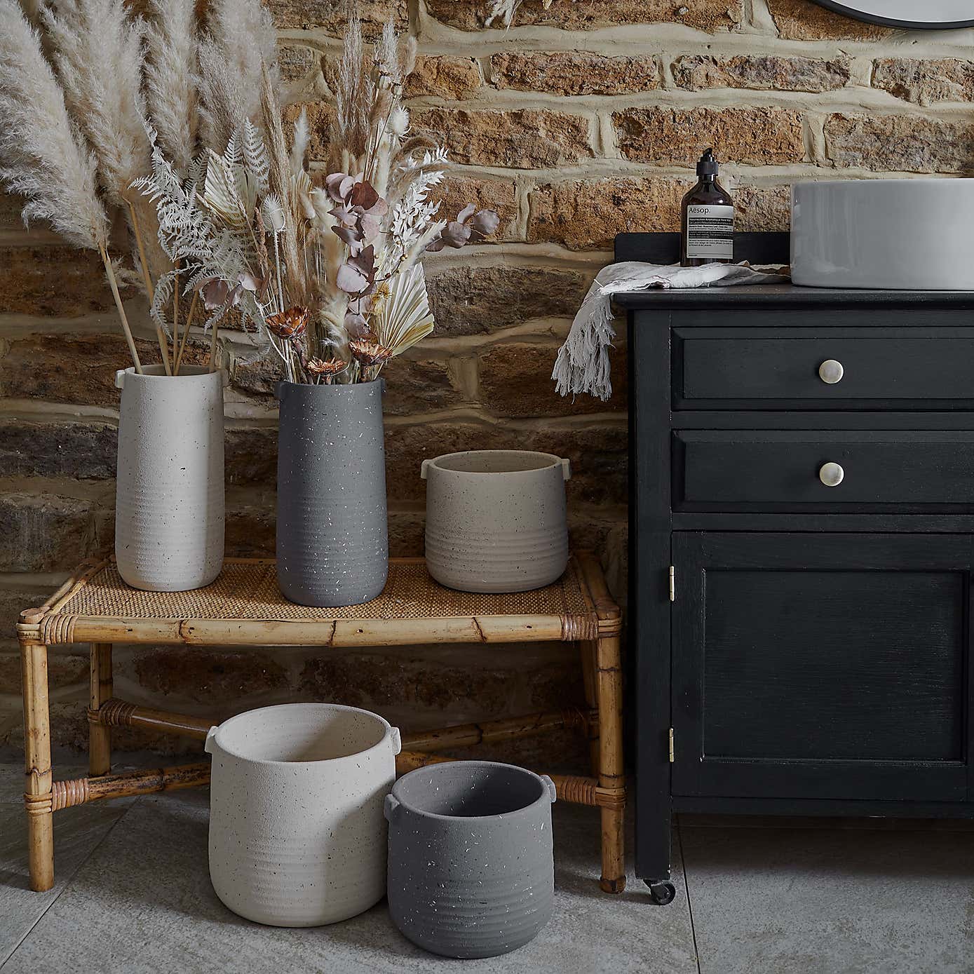 Aurora Terrazzo Handled Plant Pot