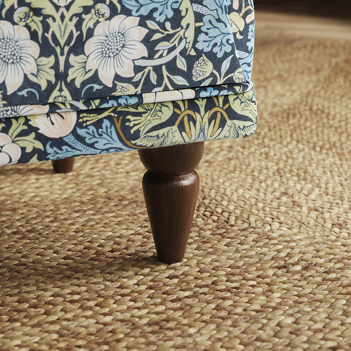 William Morris Strawberry Thief Velvet Fabric Sample