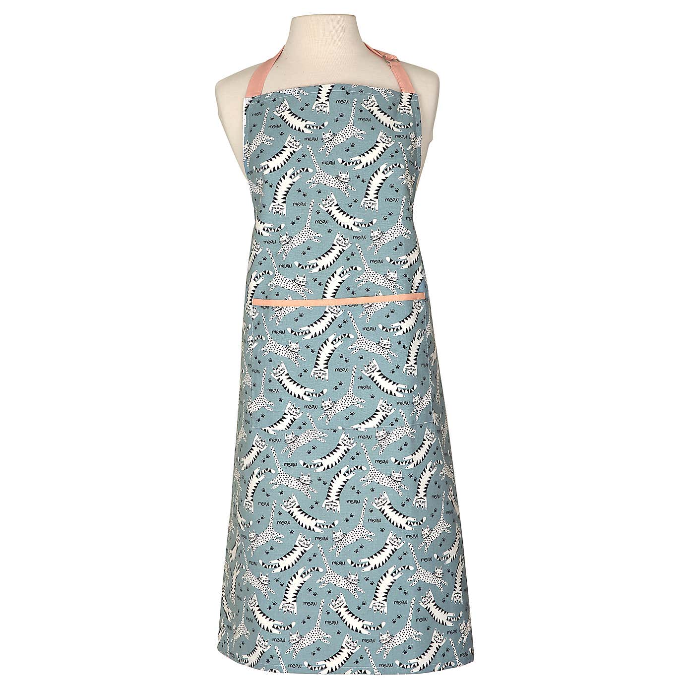 Dexam Meow Blue Cotton Adult Apron