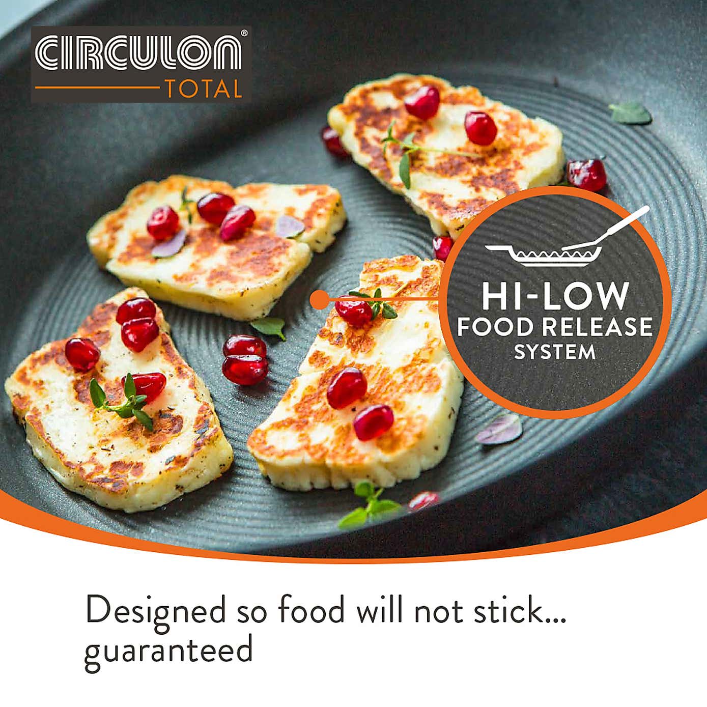 Circulon Total Non-Stick Hard Anodised Aluminium Skillet Pan with Lid, 31cm