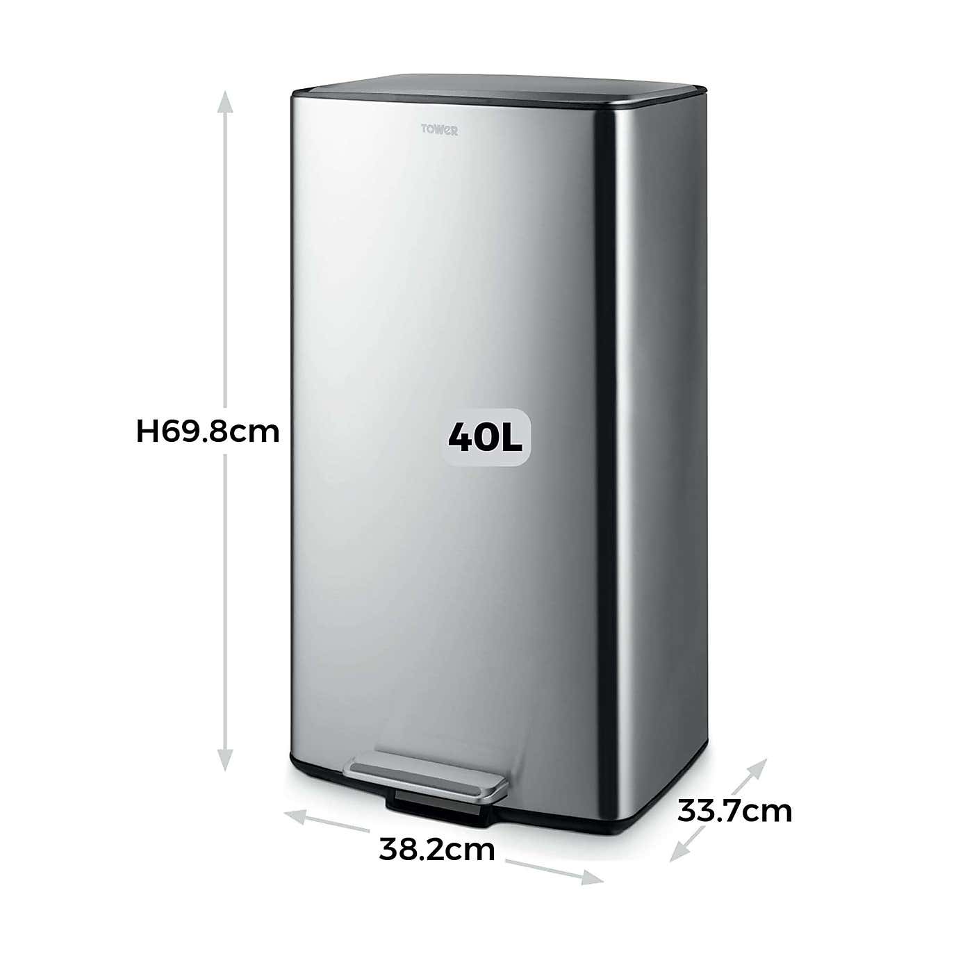 Tower 40L Rectangular Pedal Bin