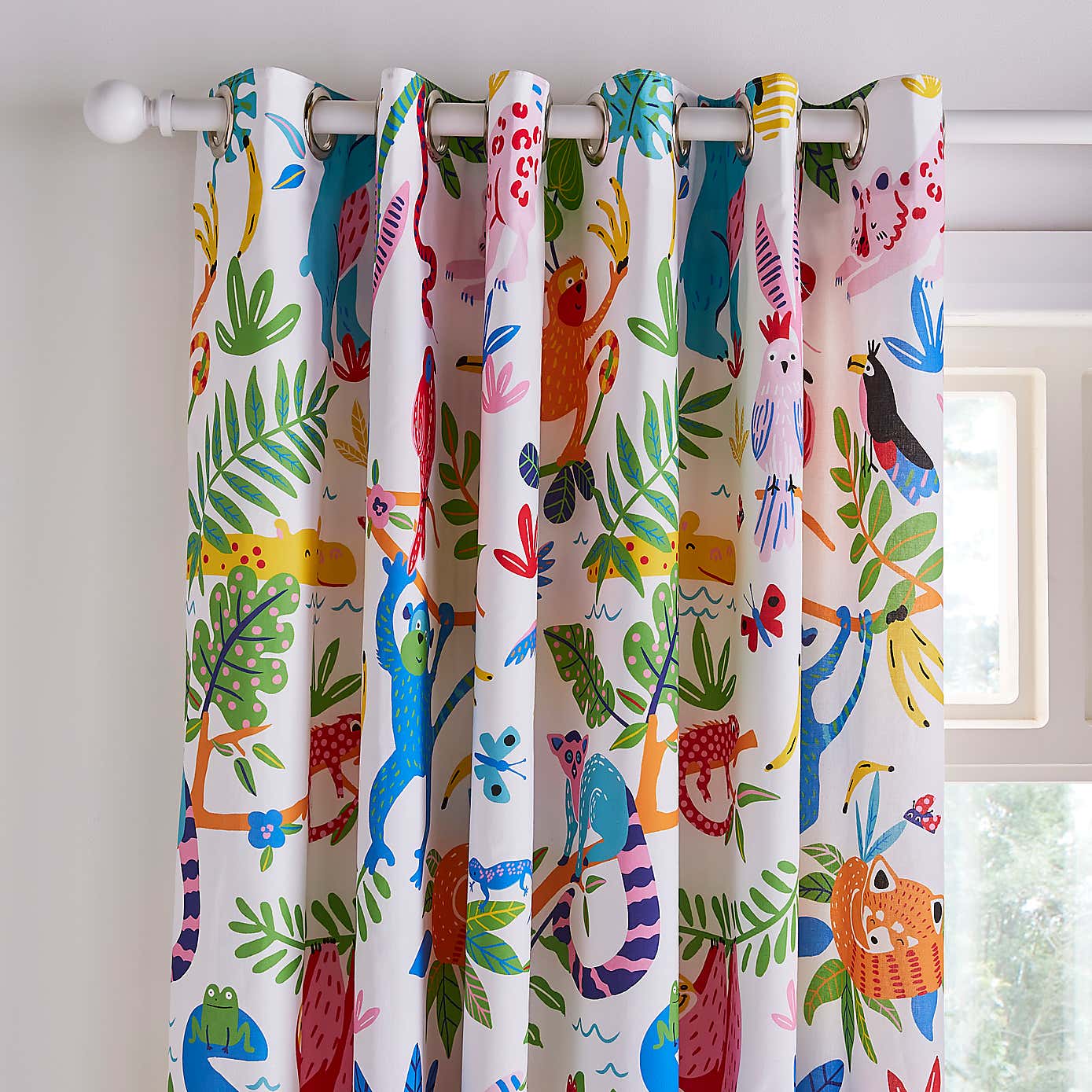 Bright Animals Blackout Eyelet Curtains