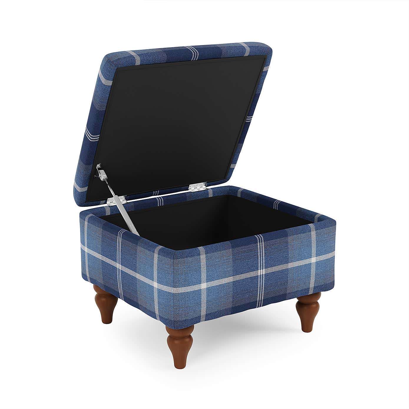 Oswald Check Storage Footstool Tapered Leg