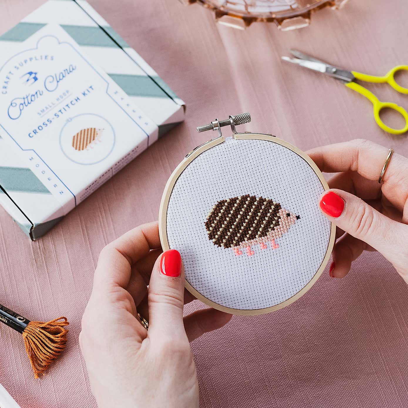 Cotton Clara Hedghog Cross Stitch Kit