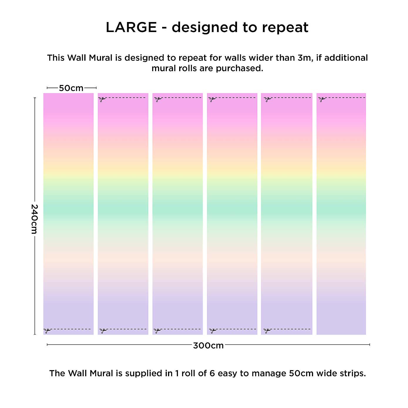 Ombre Rainbow Large Mural