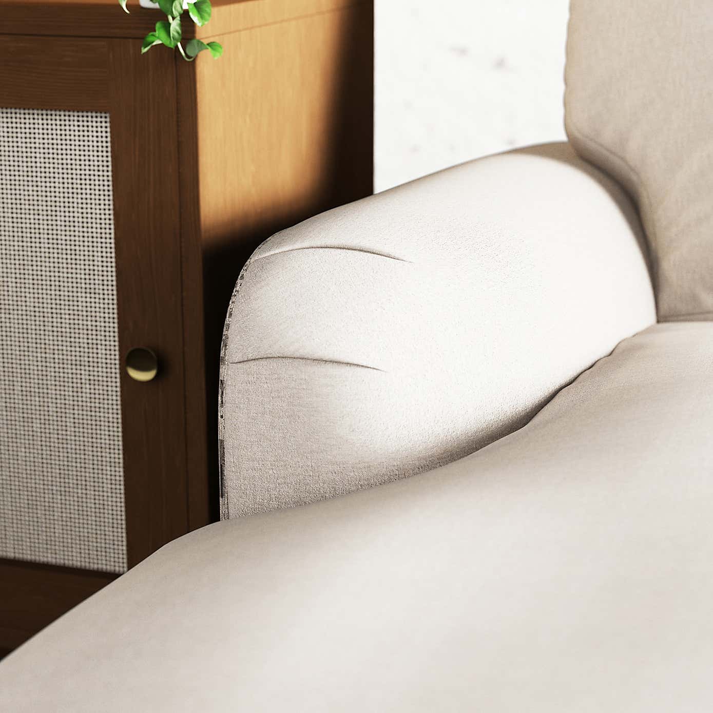 Martha Slub Faux Linen Corner Chaise Sofa