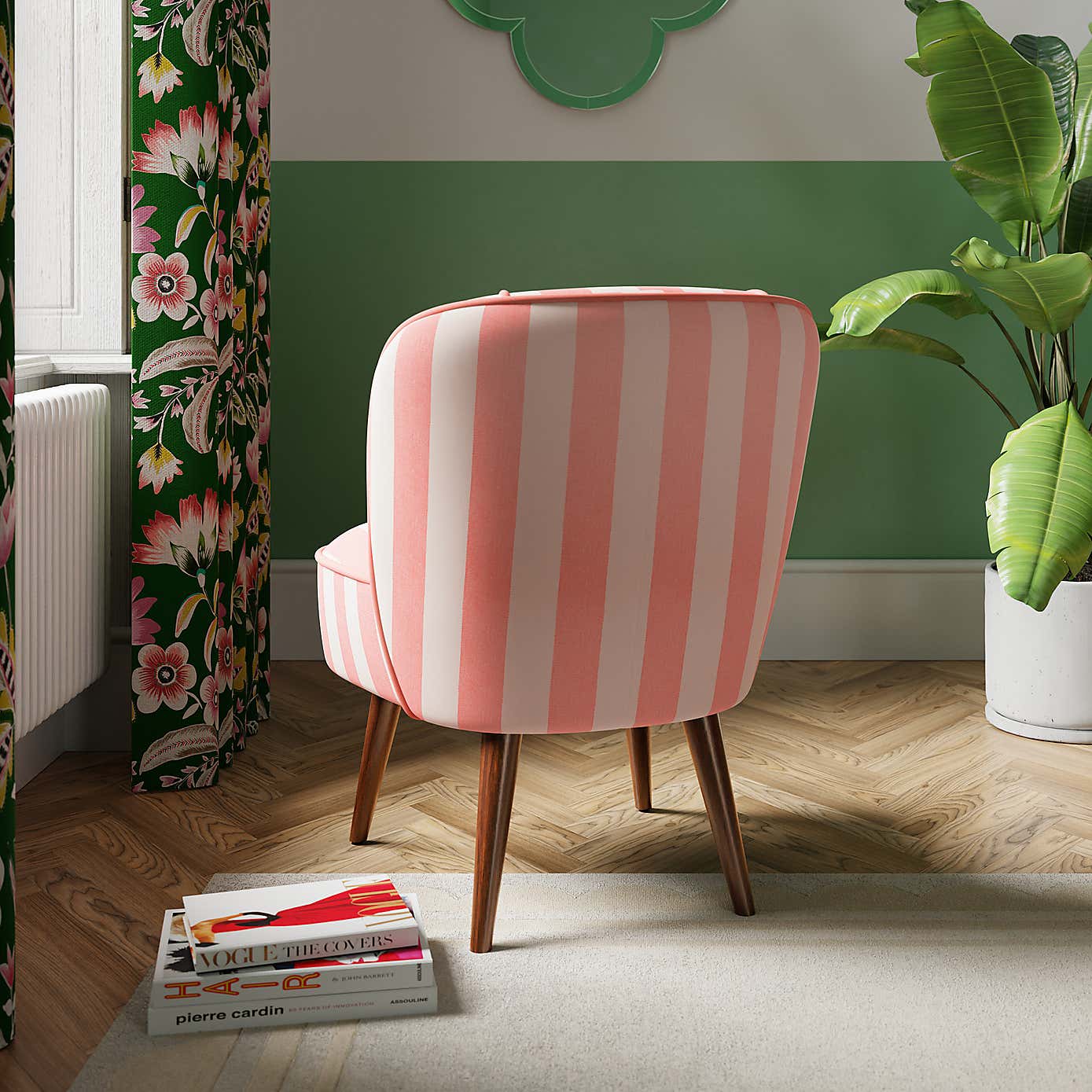 Elsie Striped Fabric Cocktail Chair