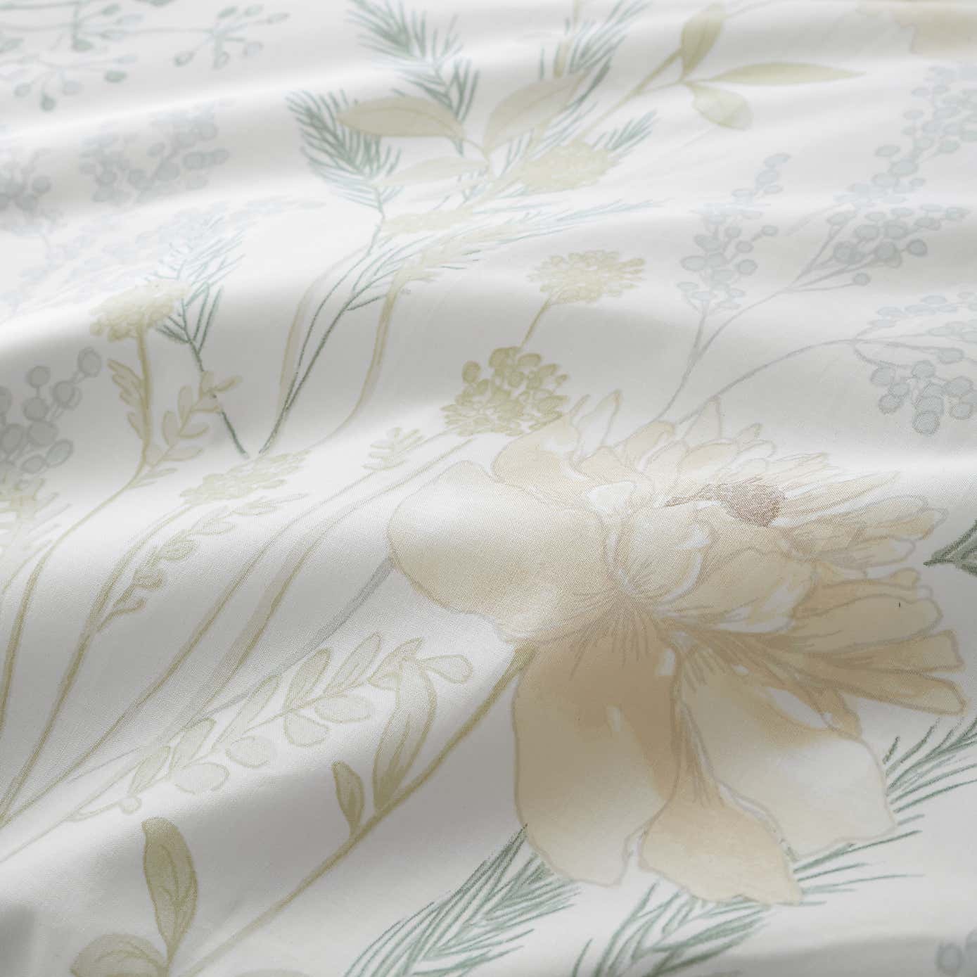 Floral Shadows 100% Cotton Duvet Cover and Pillowcase Set