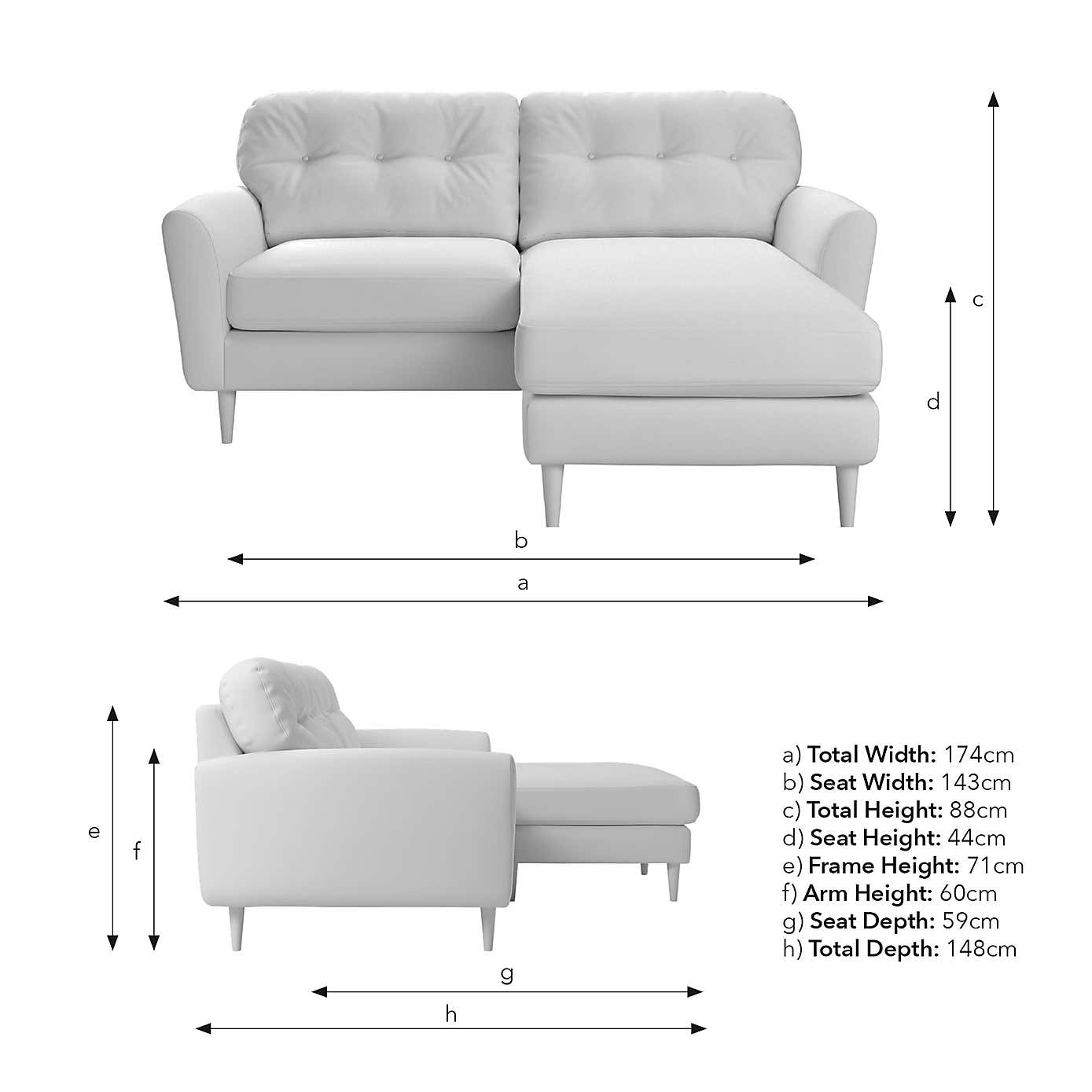 Sven Chunky Chenille Corner Chaise Sofa