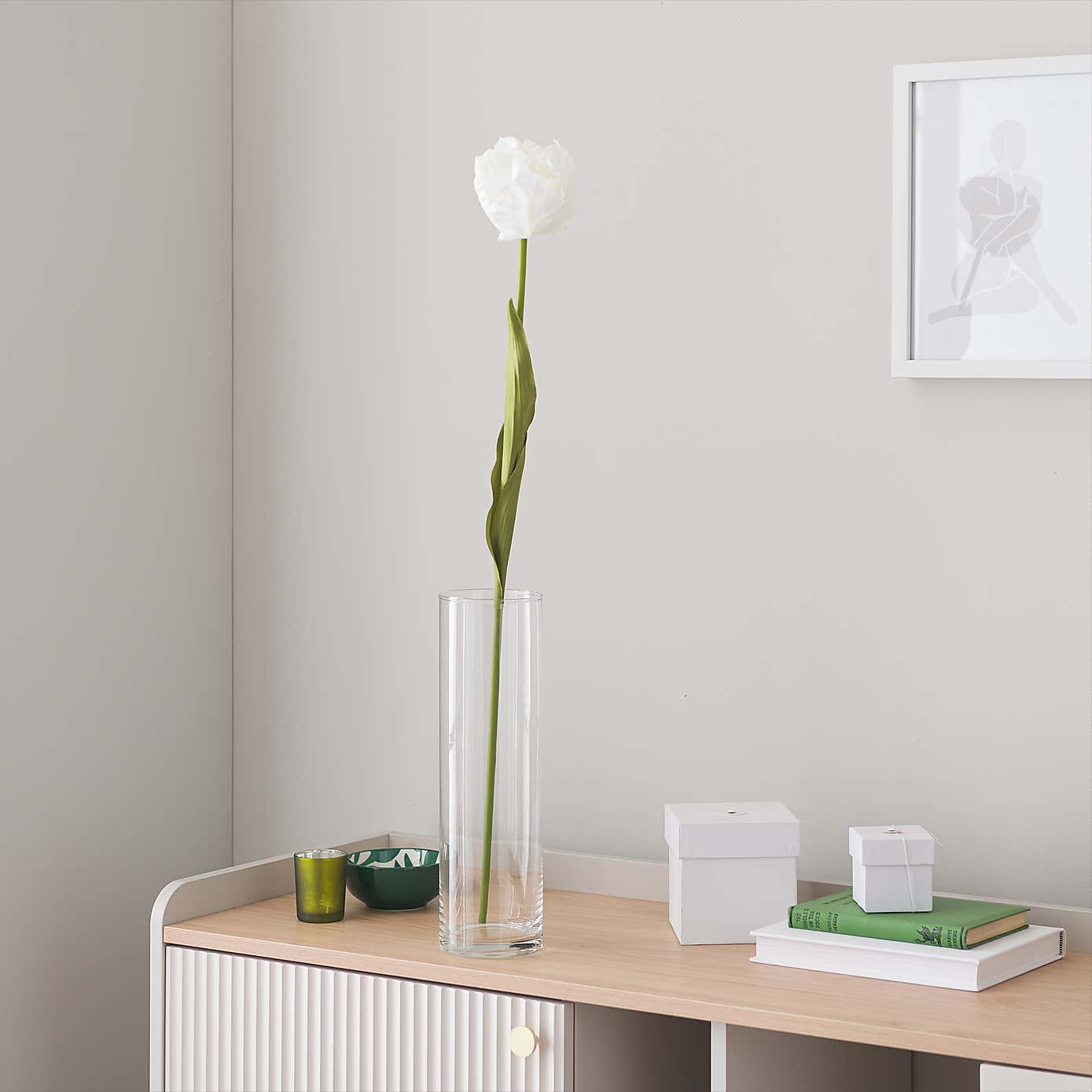 Artificial White Parrot Tulip